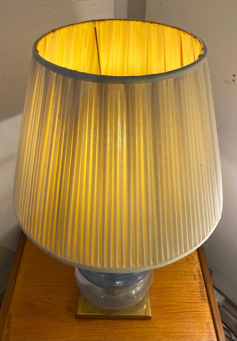 Murano glass lamp with brass base For Sale at 1stDibs