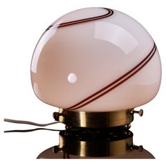 Lampe en verre de Murano avec des rayures bourgogne et Brown, 1970