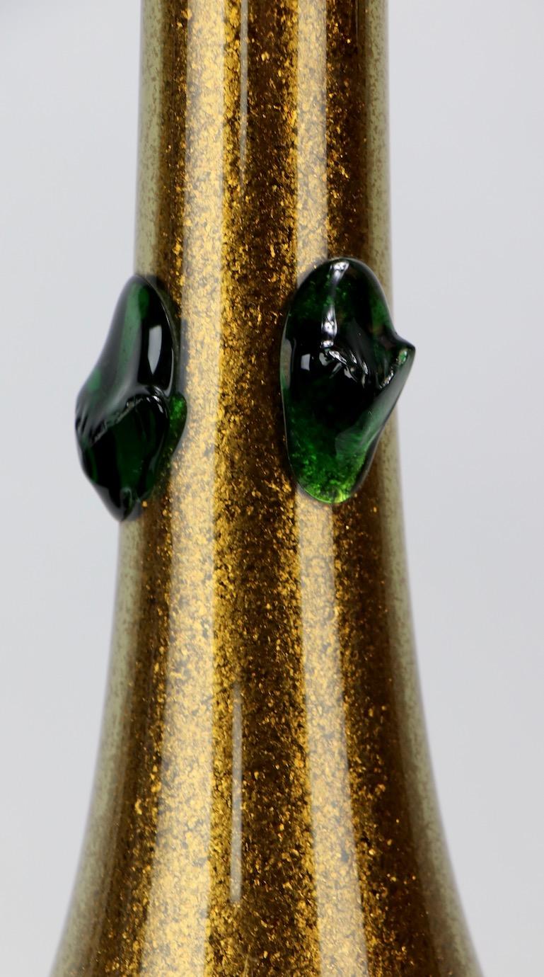 Lampada in vetro di Murano con inclusione d'oro e pruni verdi in vendita 5