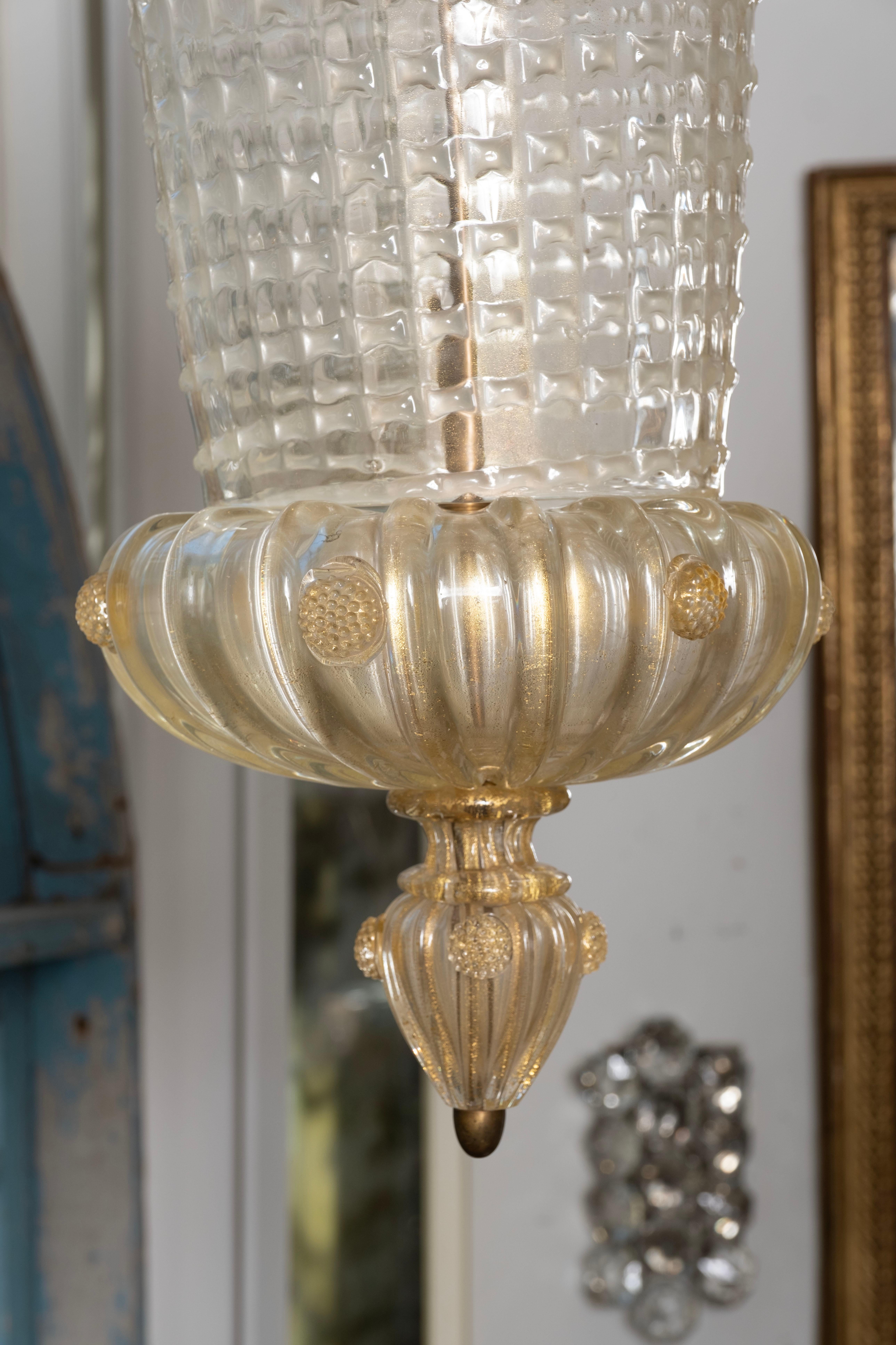 Italian Murano Glass Lantern Attributed to Ercole Barovier For Sale