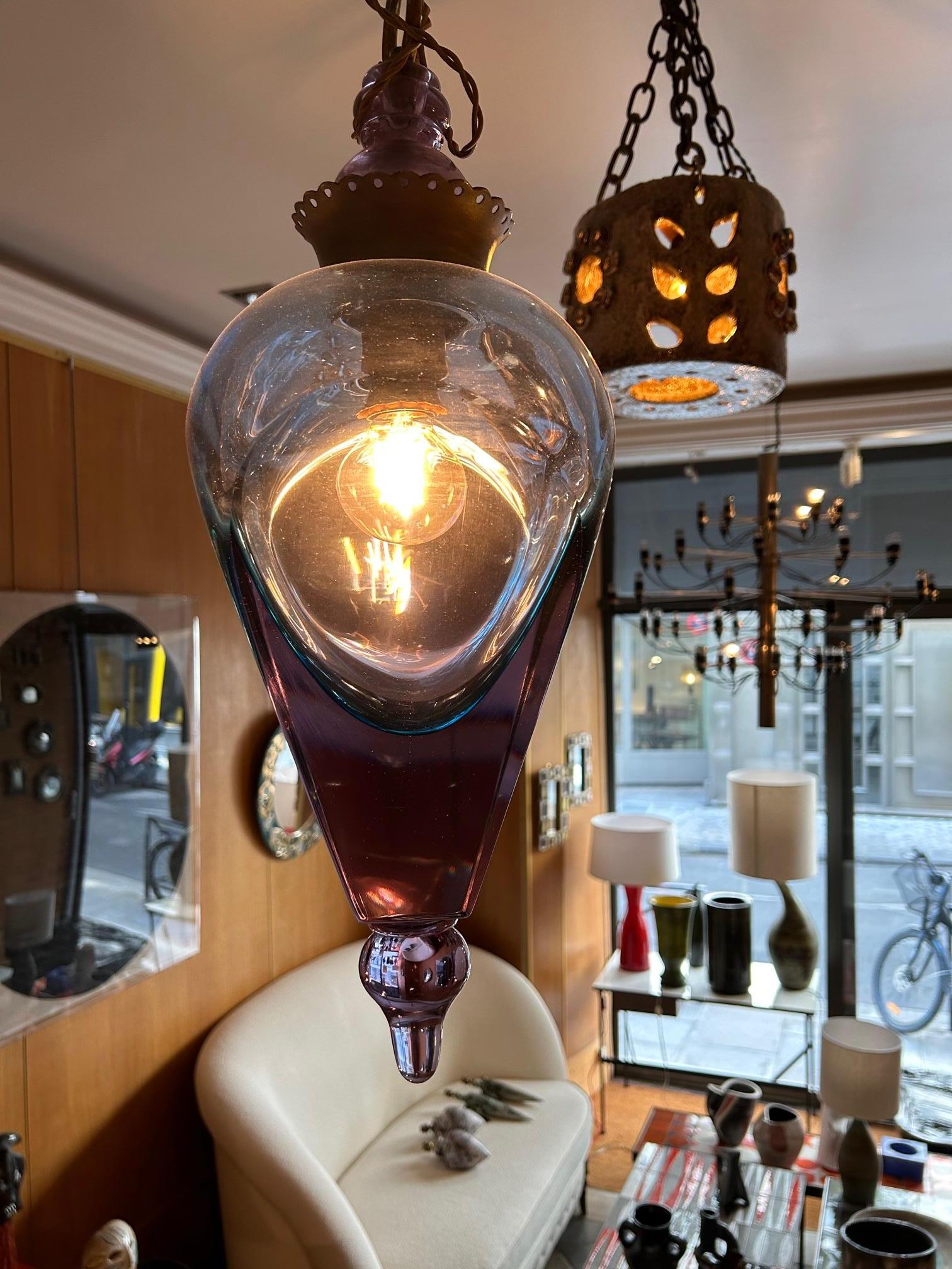 Italian Murano Glass Lantern, Italy, 1950s For Sale