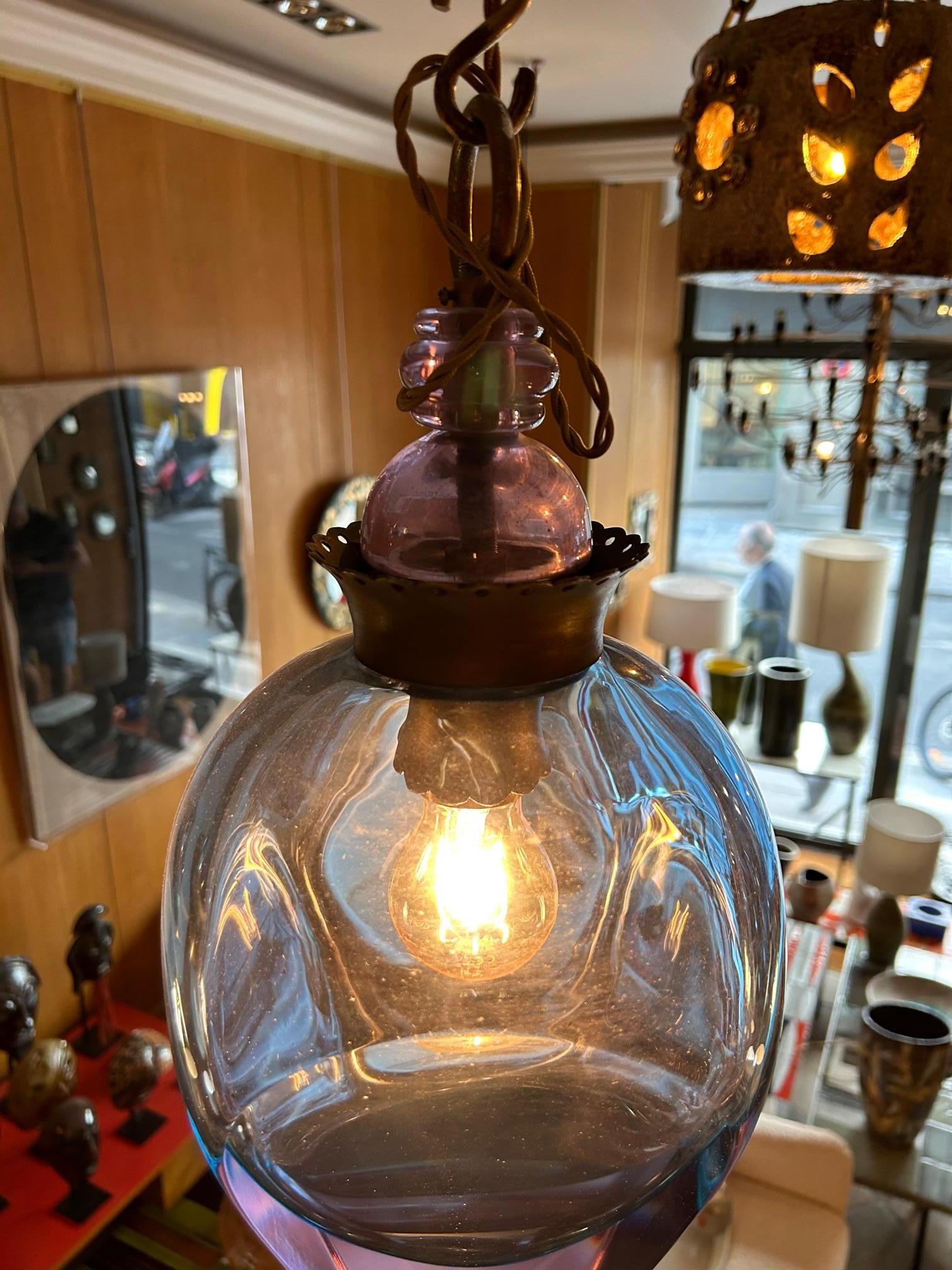 Murano Glass Lantern, Italy, 1950s In Good Condition For Sale In Paris, FR