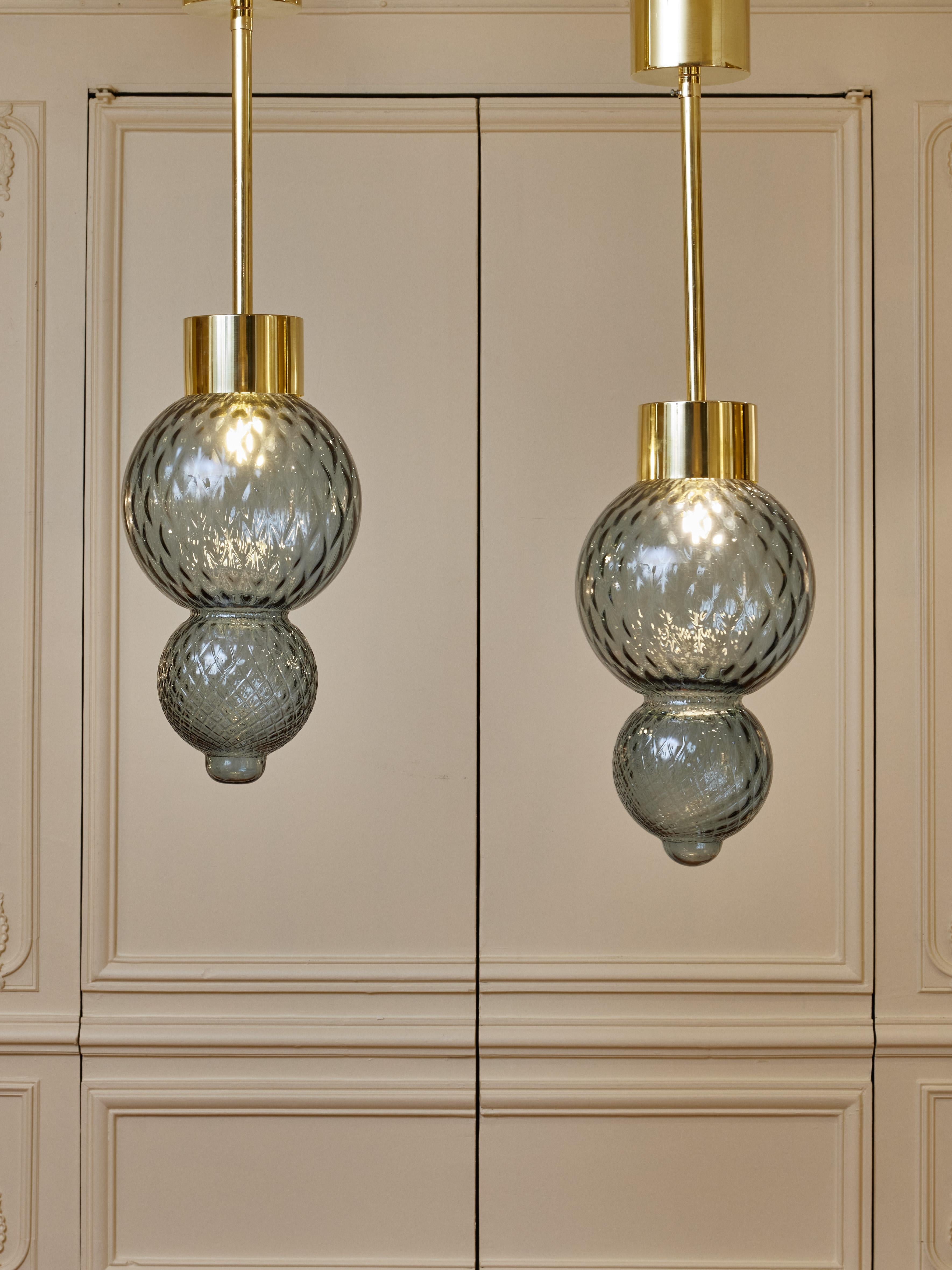Mid-Century Modern Murano glass lanterns by Studio Glustin For Sale