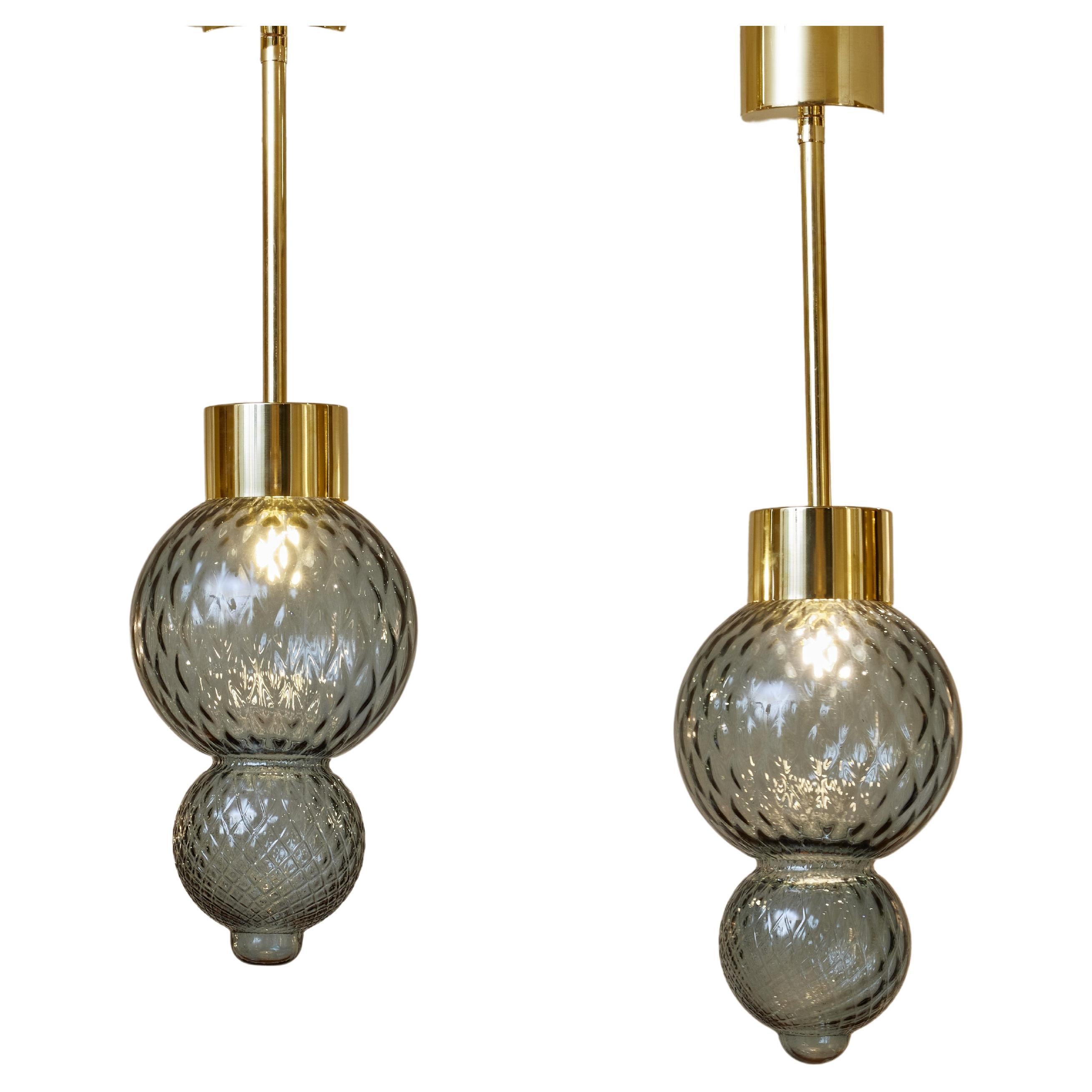 Murano glass lanterns by Studio Glustin For Sale