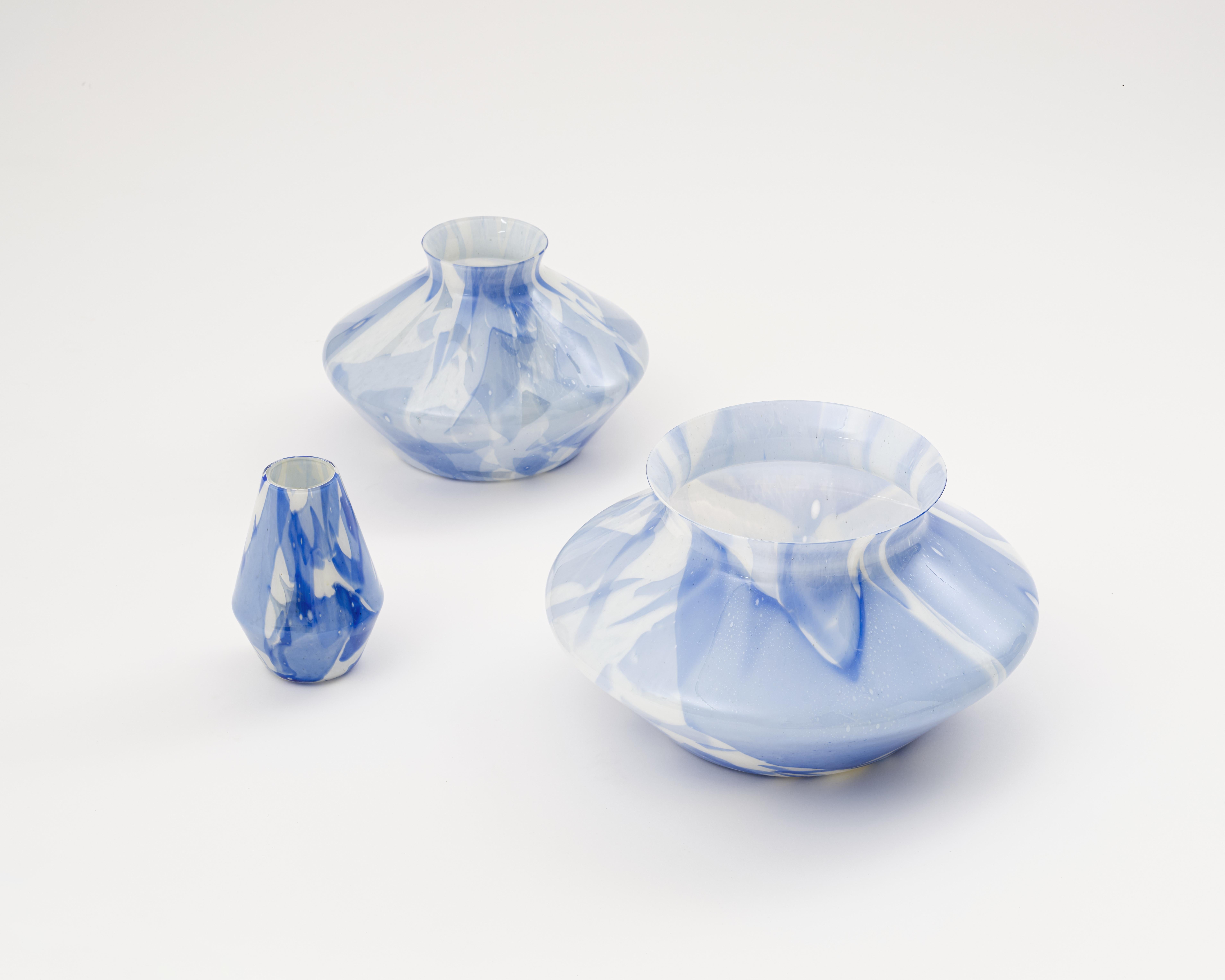 Fatto a mano Trio di vasi in vetro di Murano Lapis Variopinto di Stories of Italy in vendita