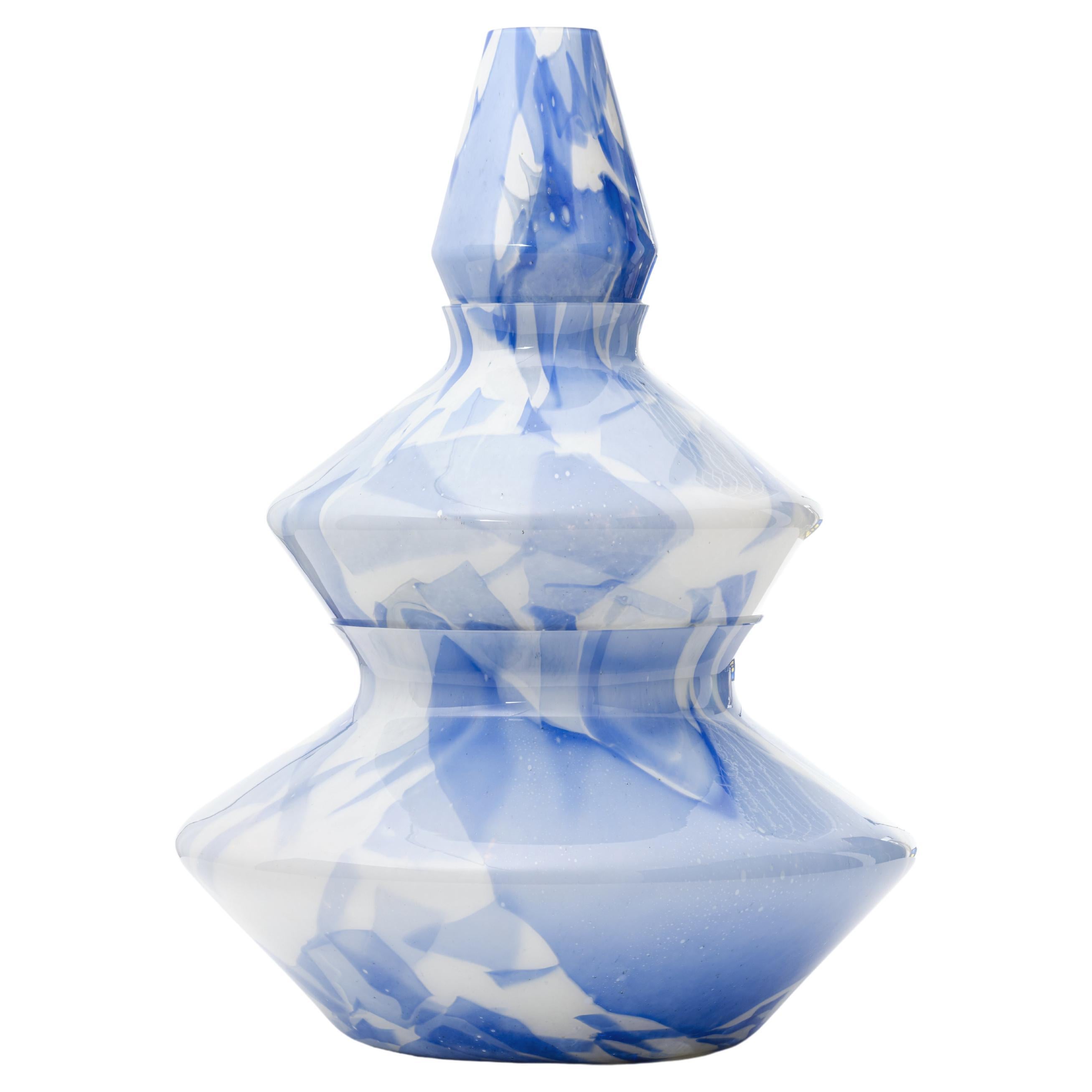 Murano Glass Lapis Variopinto Trio of Vases by Stories of Italy