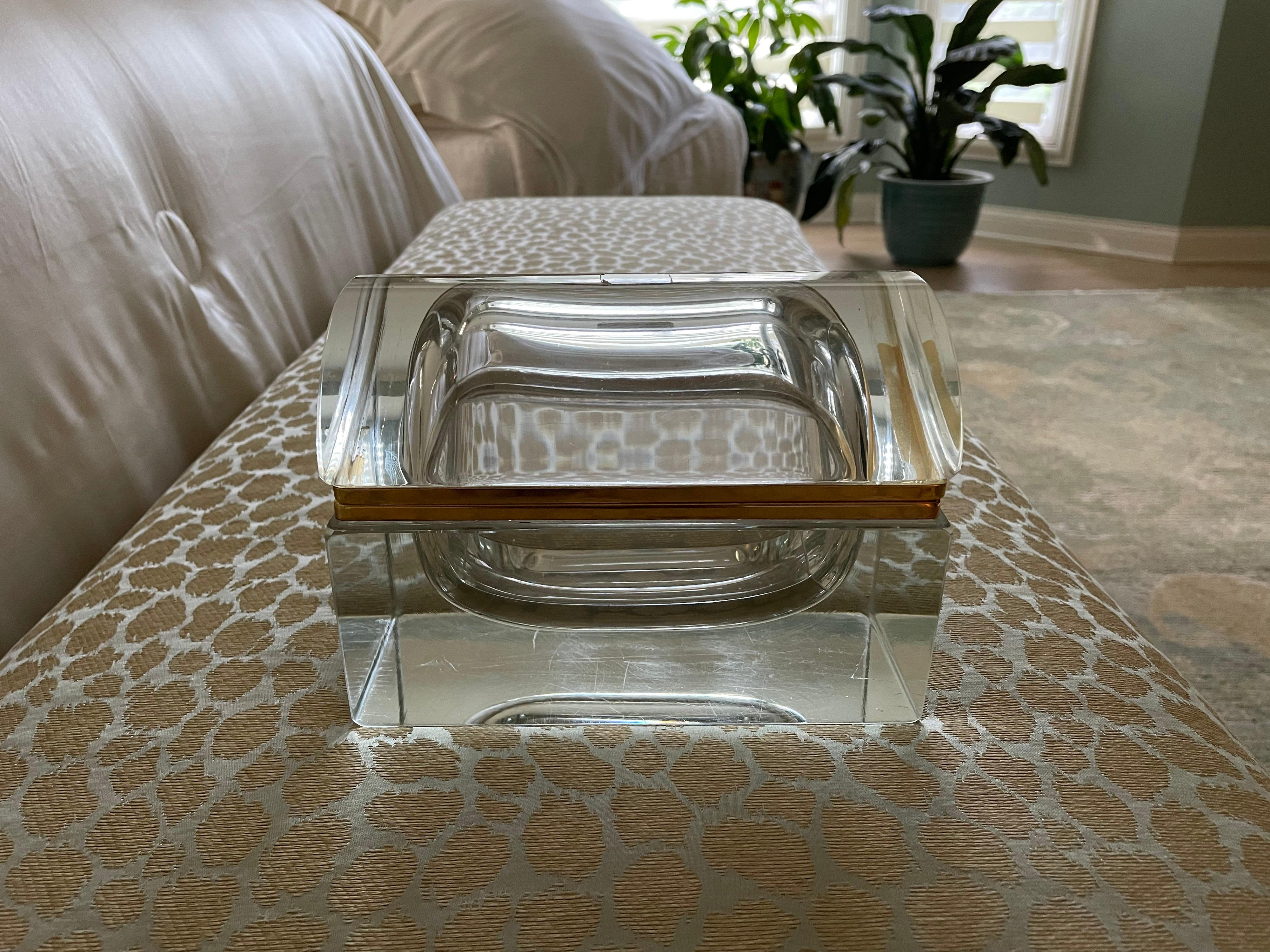 Italian Murano Glass Large Domed Casket Box