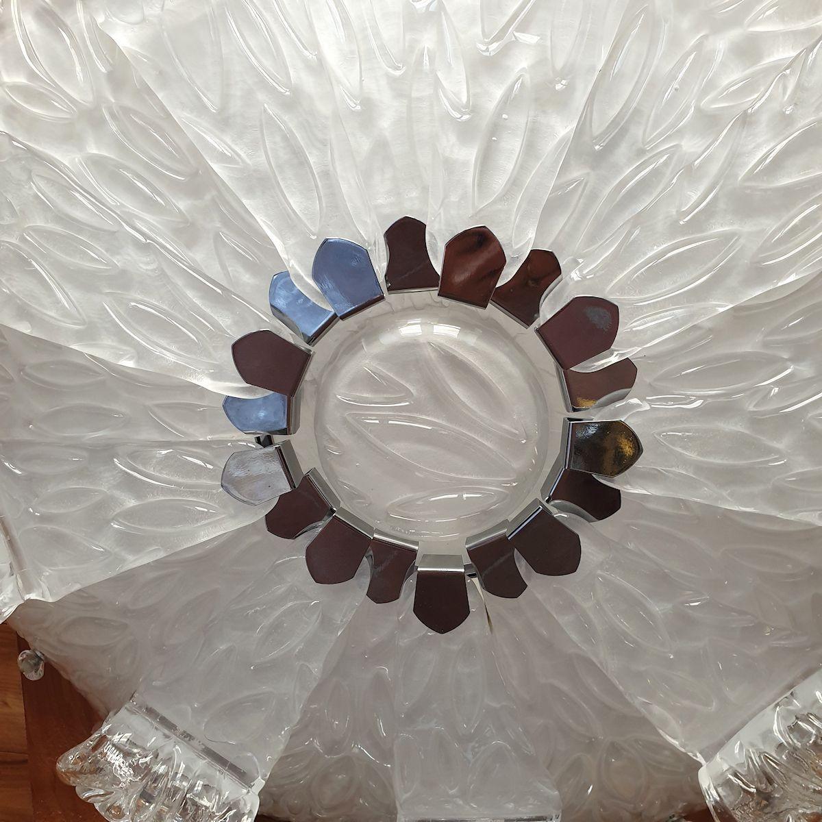 Murano glass Flush Mount Chandelier, Italy For Sale 2