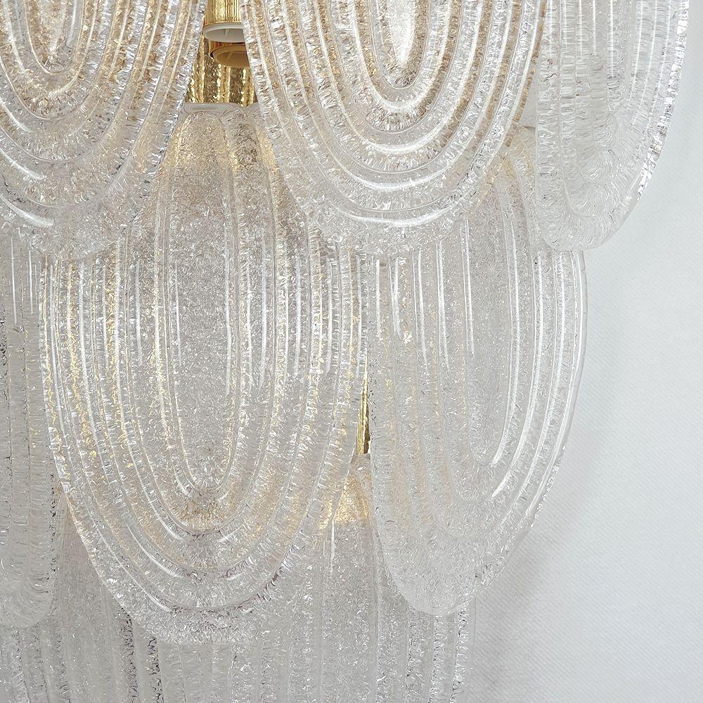 Clear Murano Glass Large Sconces - a pair For Sale 2