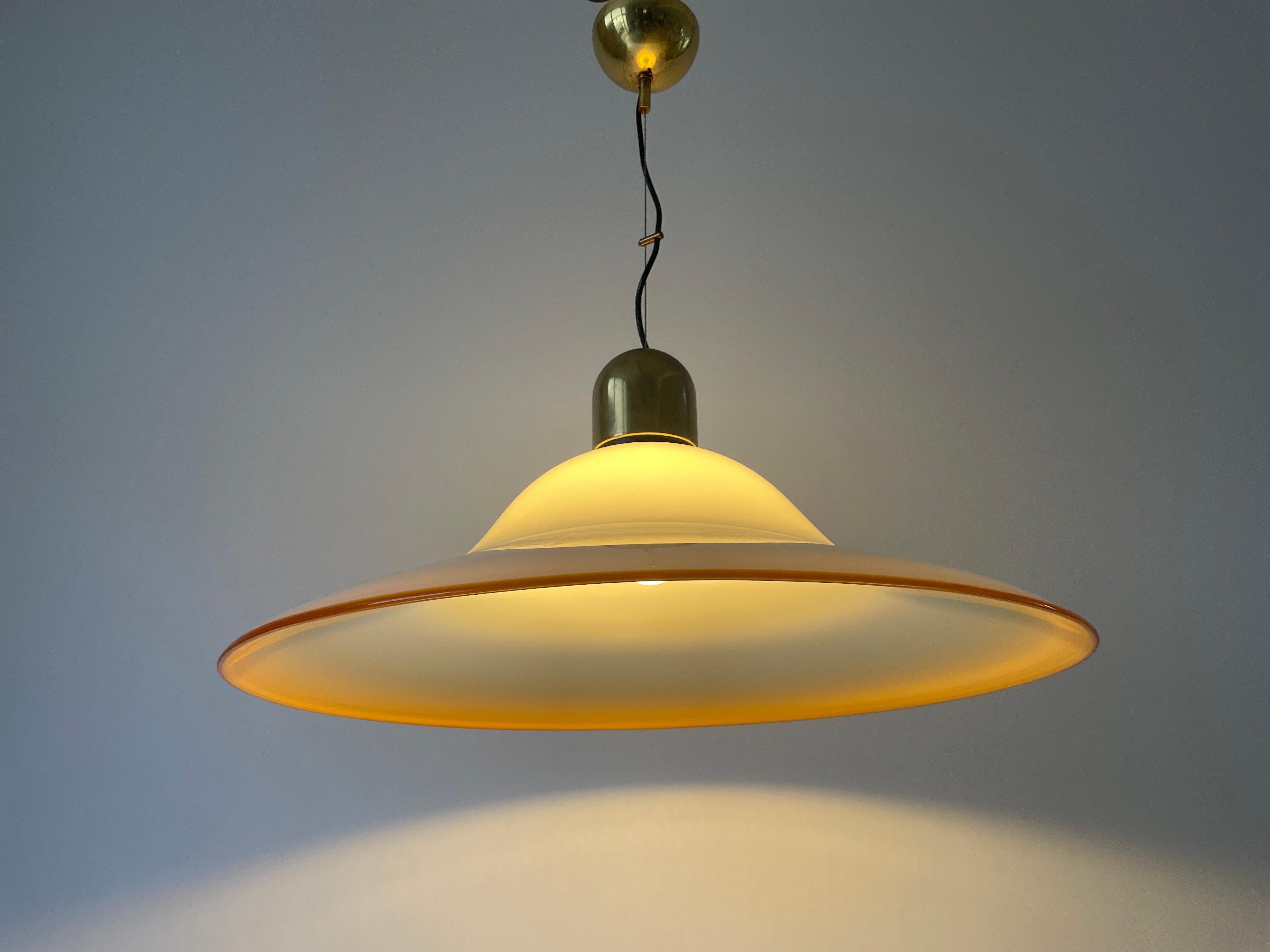 Murano Glass Large Suspension Ceiling Lamp, 1960s, Italy For Sale 3
