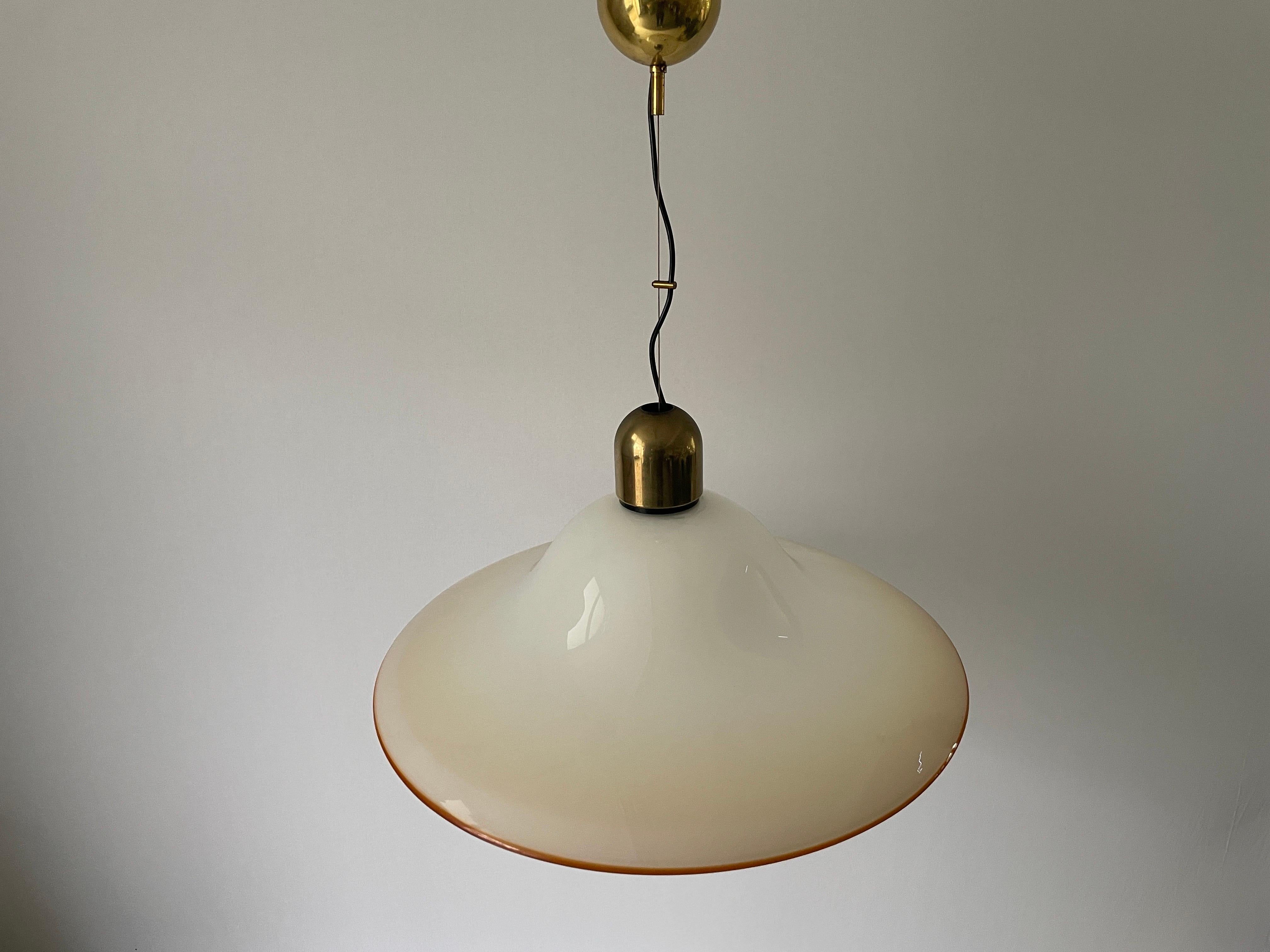 Italian Murano Glass Large Suspension Ceiling Lamp, 1960s, Italy For Sale