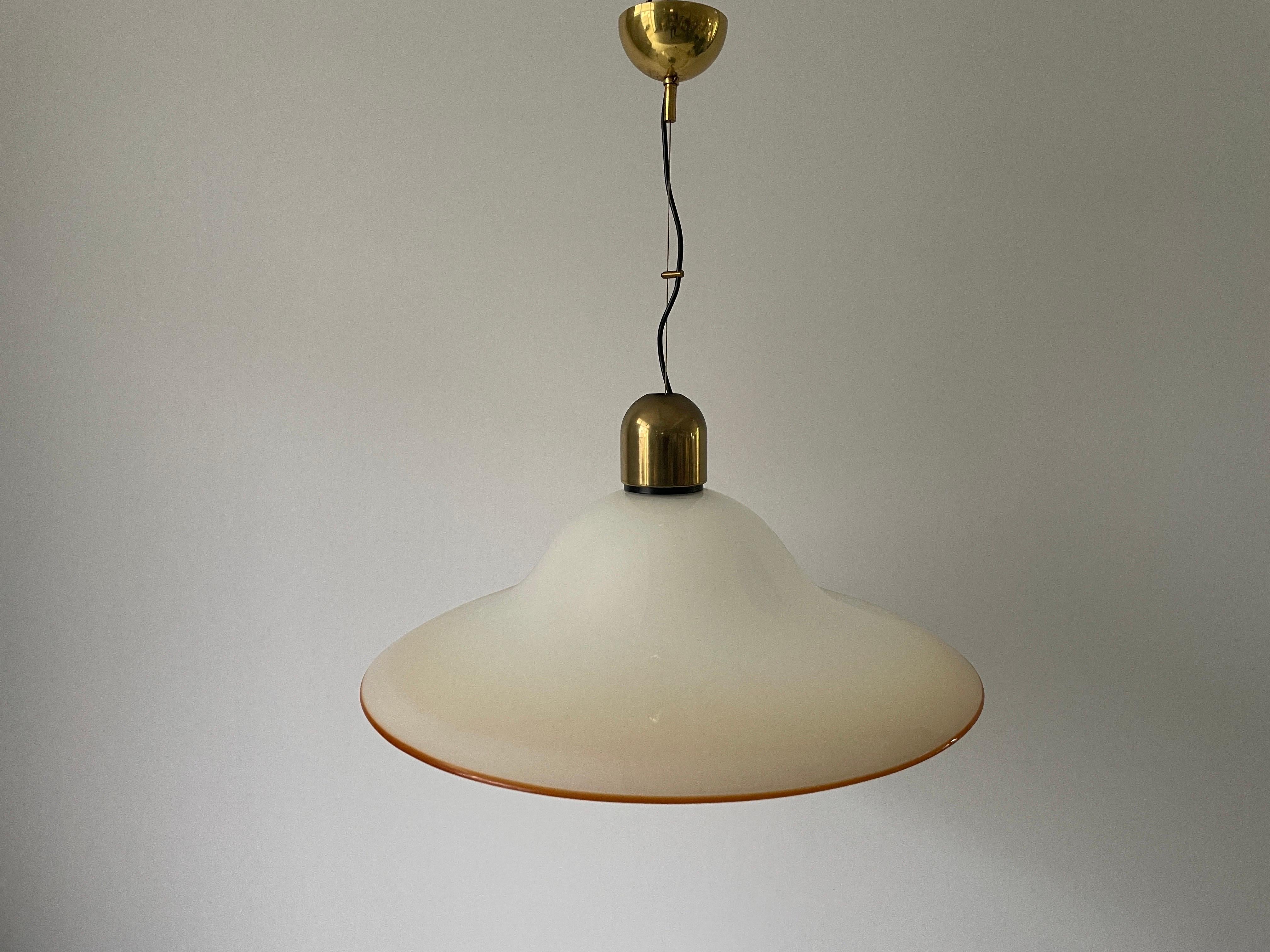 Murano Glass Large Suspension Ceiling Lamp, 1960s, Italy In Excellent Condition For Sale In Hagenbach, DE