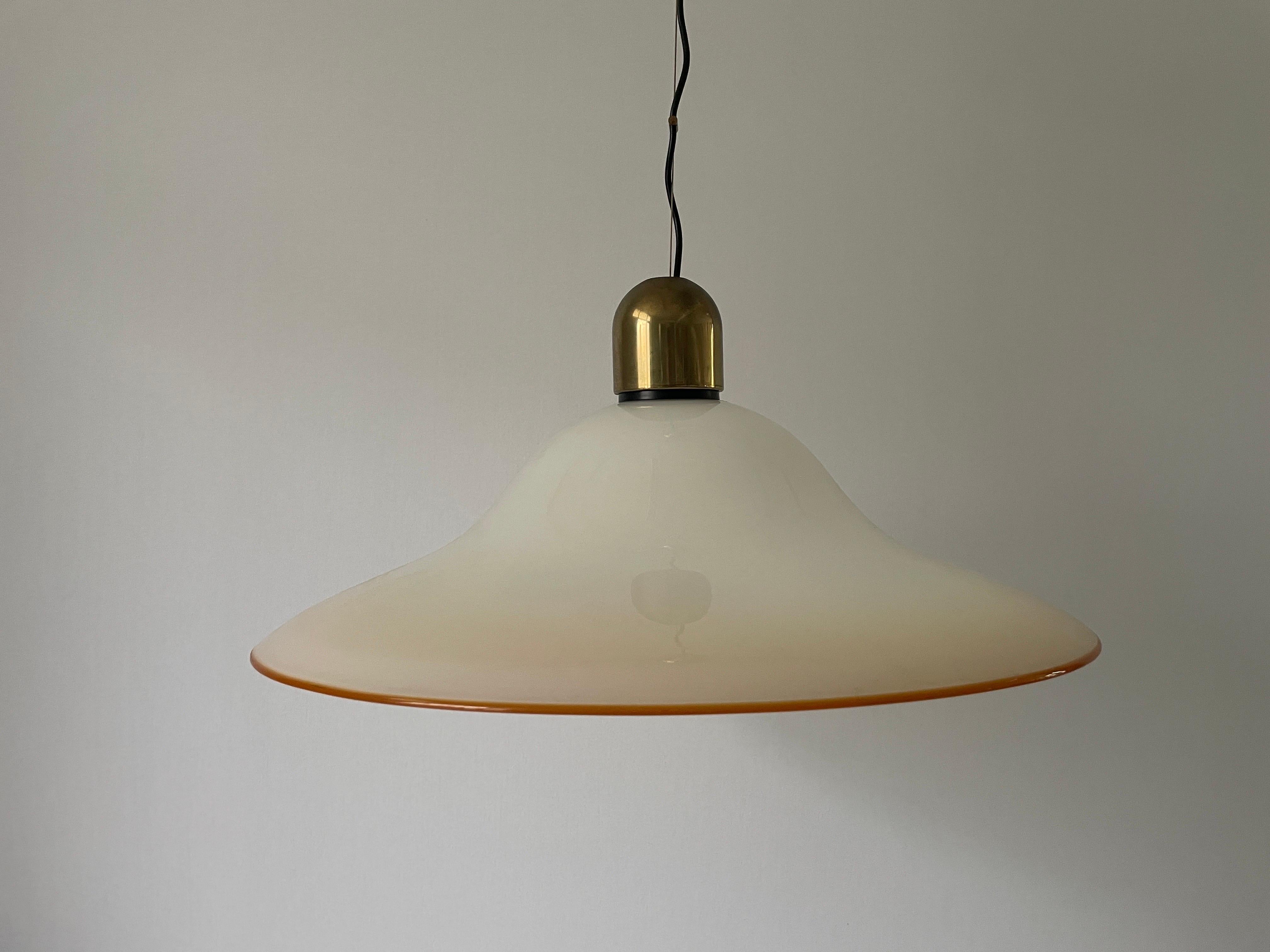Mid-20th Century Murano Glass Large Suspension Ceiling Lamp, 1960s, Italy For Sale