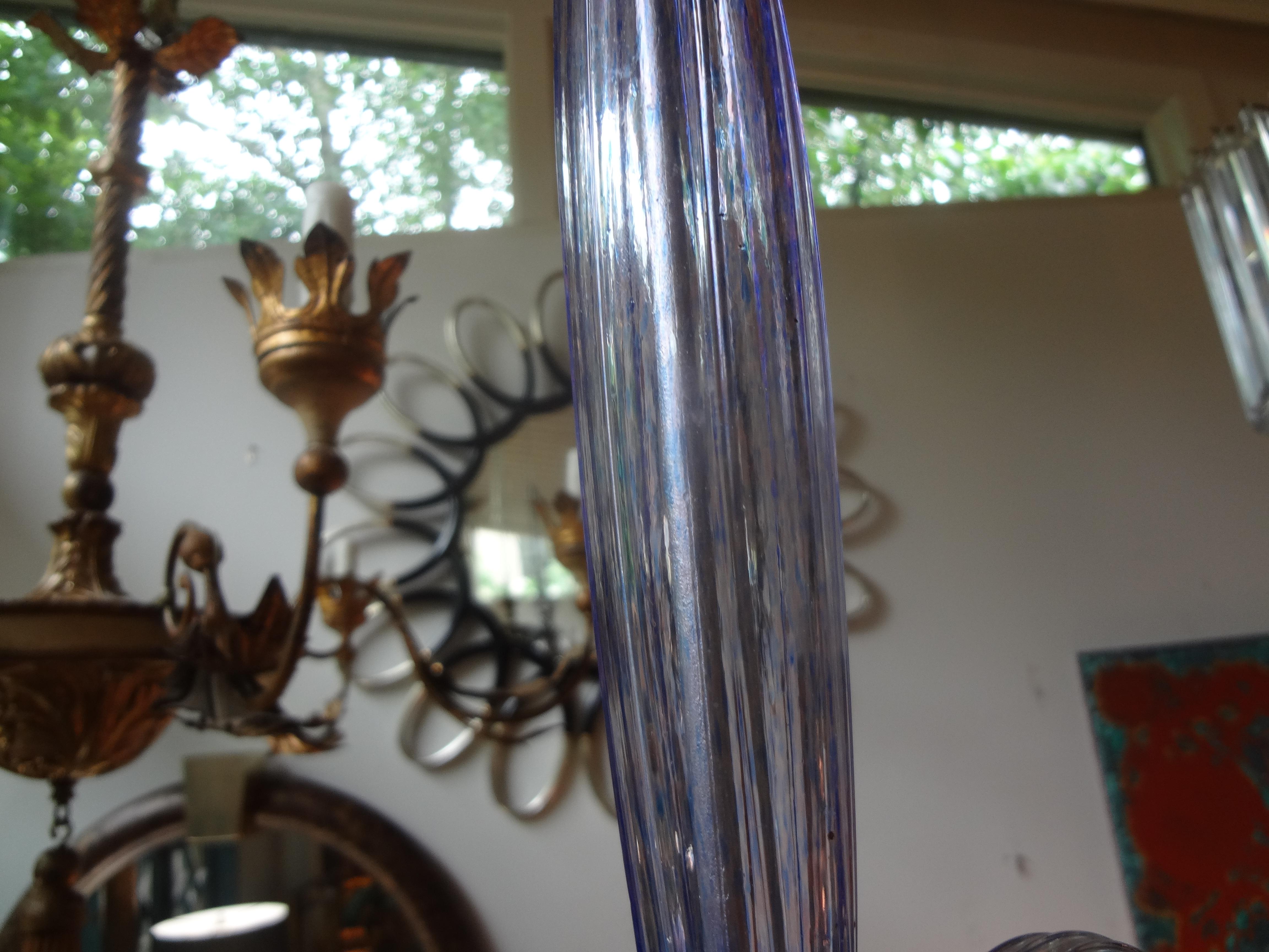 Venini Style Murano Glass Chandelier Violet or Lavender Colored 1