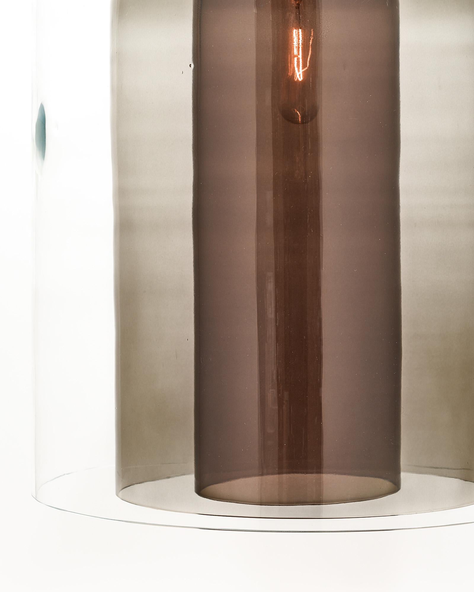 Modern Murano Glass Layered Pendants