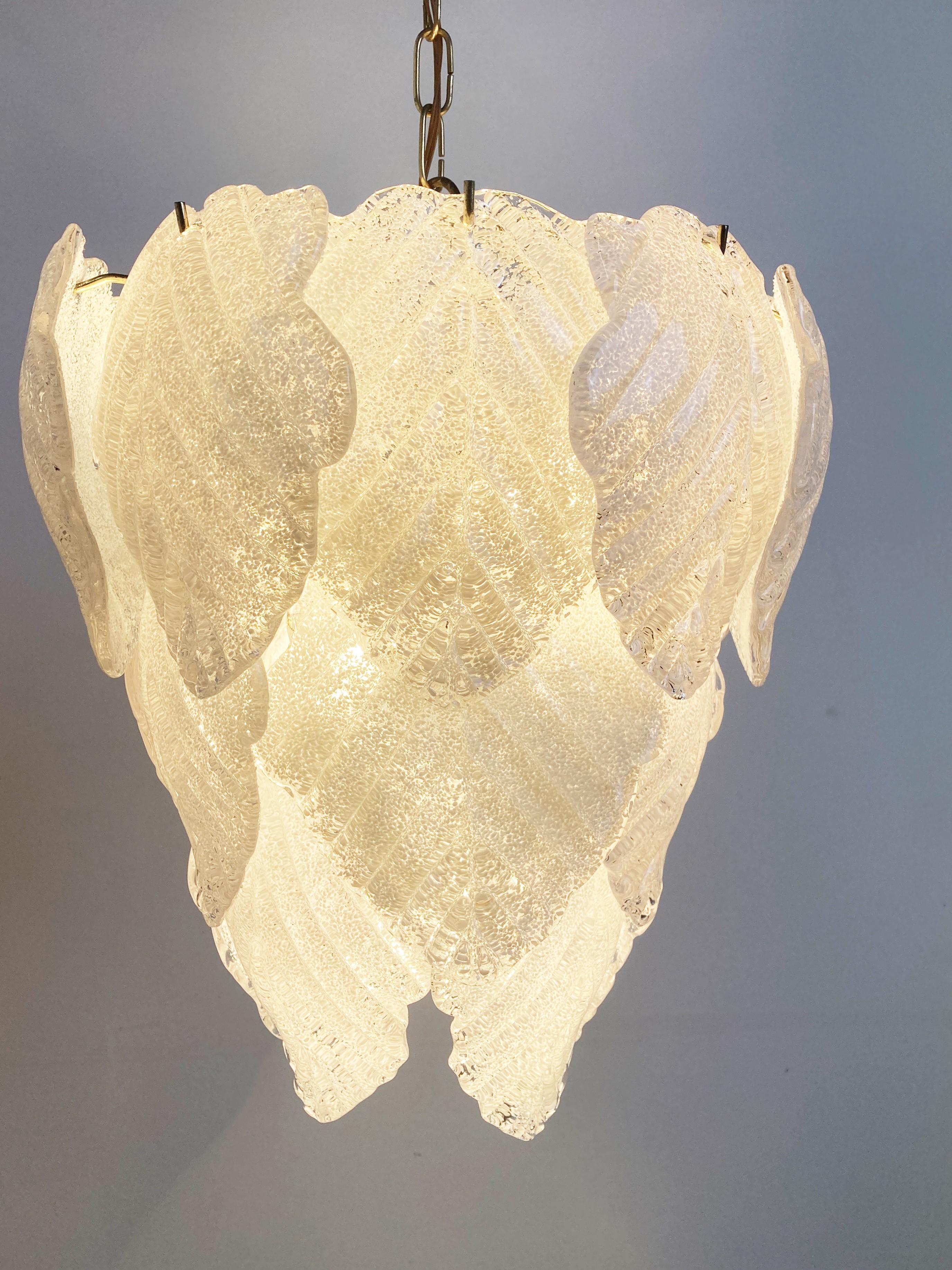 Murano Glass Leaf Chandelier, 1970s  For Sale 4