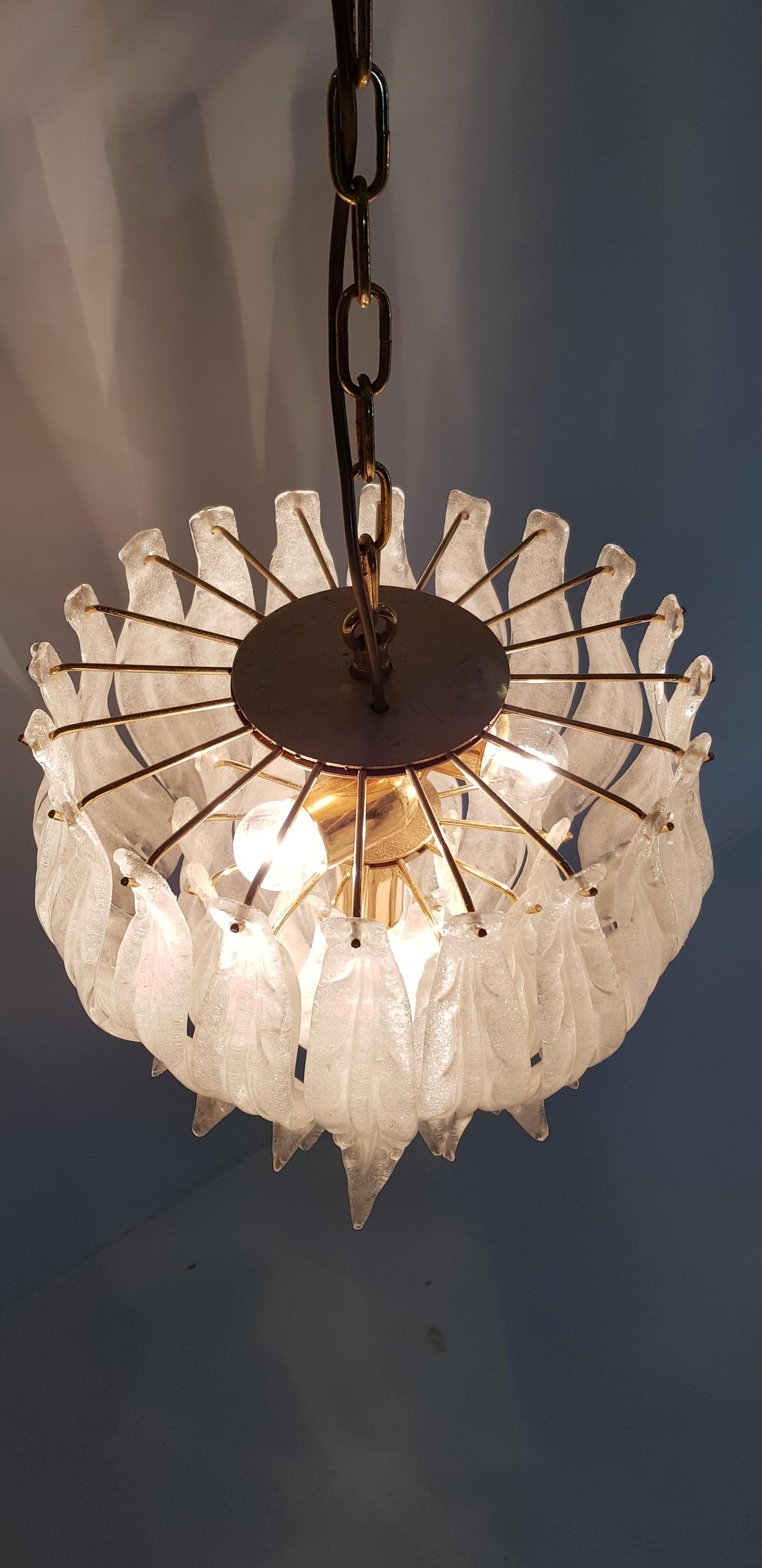 Murano Glass Leaf Chandelier, 1970s 1