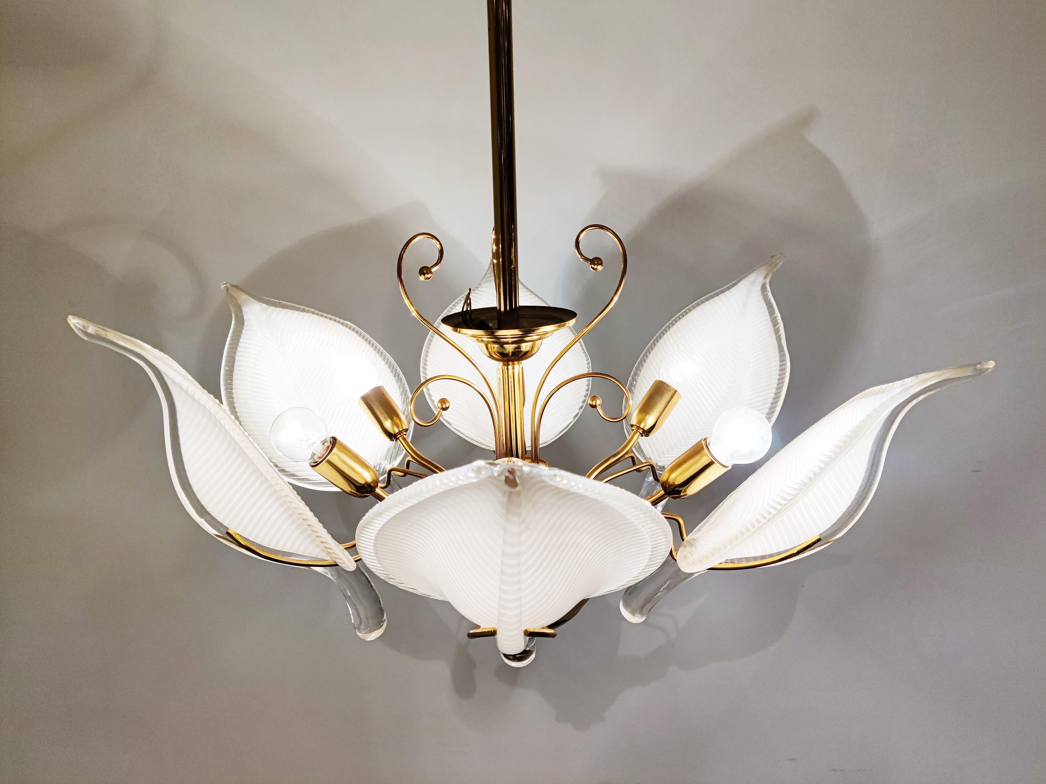 Late 20th Century Murano Glass Leaf Chandelier by Barovier & Toso, 1970s