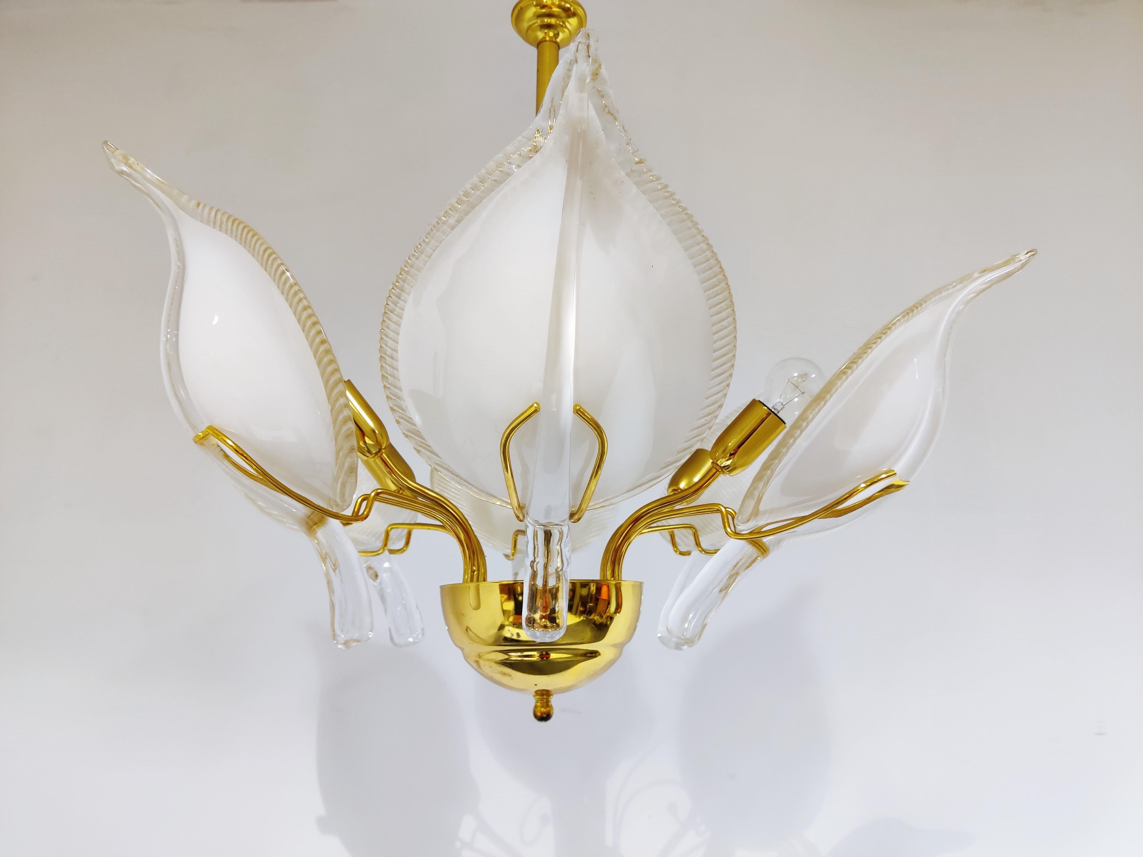 Murano Glass Leaf Chandelier by Barovier & Toso, 1970s 1