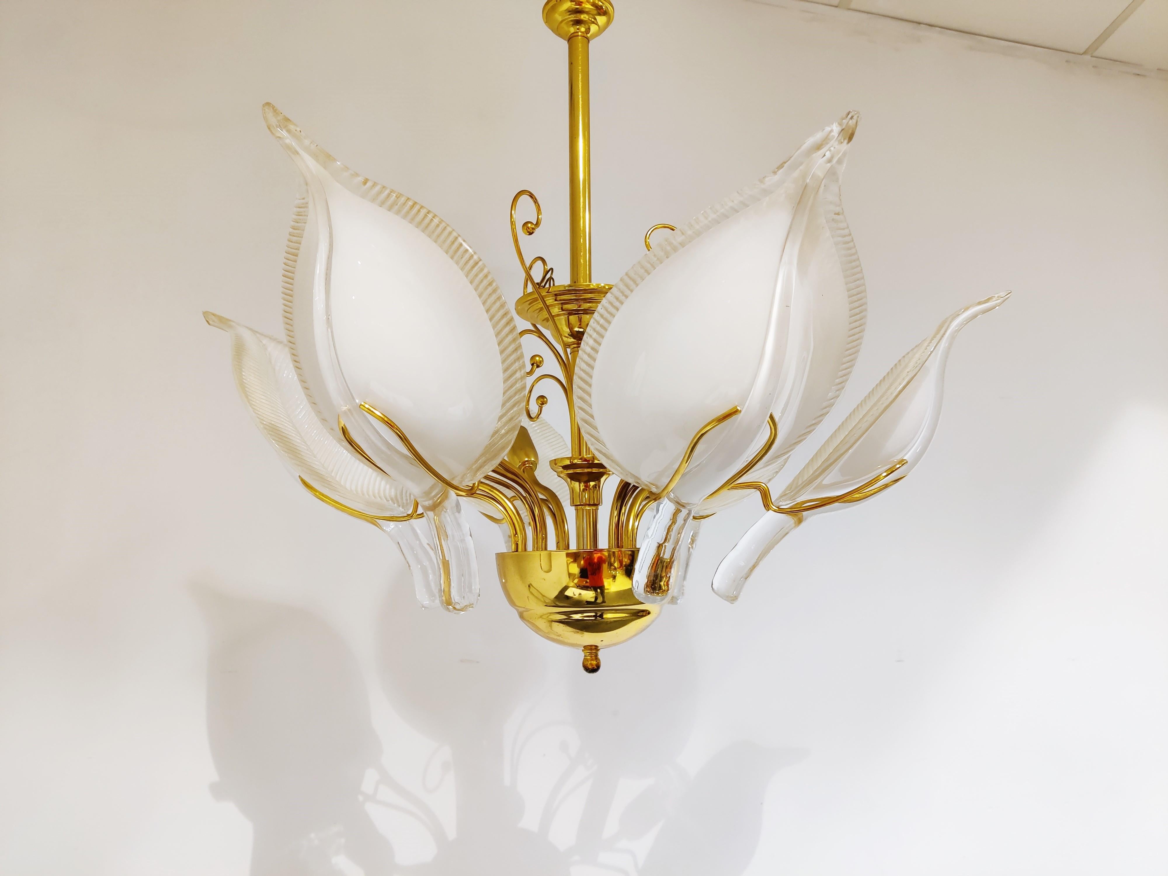 Murano Glass Leaf Chandelier by Barovier & Toso, 1970s 2