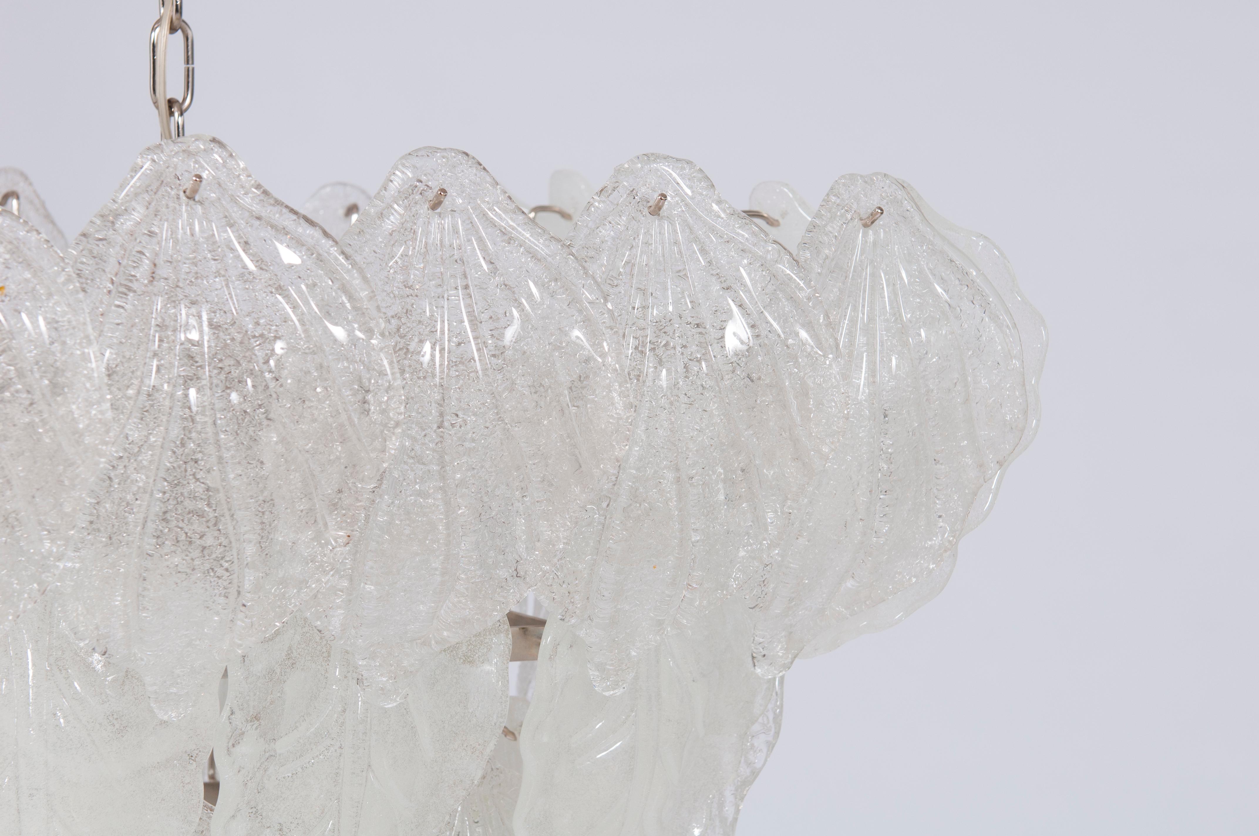 Kronleuchter aus Muranoglas mit Blättern von Vintage Murano Gallery, 1980 (Handgefertigt) im Angebot