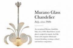 Murano Glass Leaf Chandelier, Italy, Mid-Century Modern