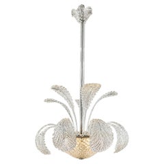 Murano Glass Leaf Chandelier, Italy, Mid-Century Modern