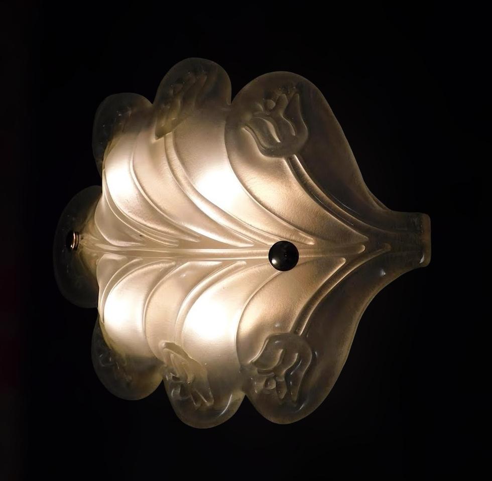 Plafonnier / applique à feuilles de verre Murano en vente 1