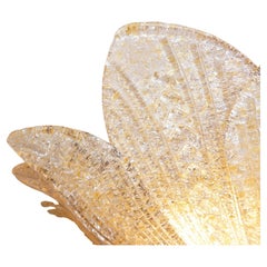 Murano Glas Blatt für italienische Gold texturierte Blume Blatt Flush Mount