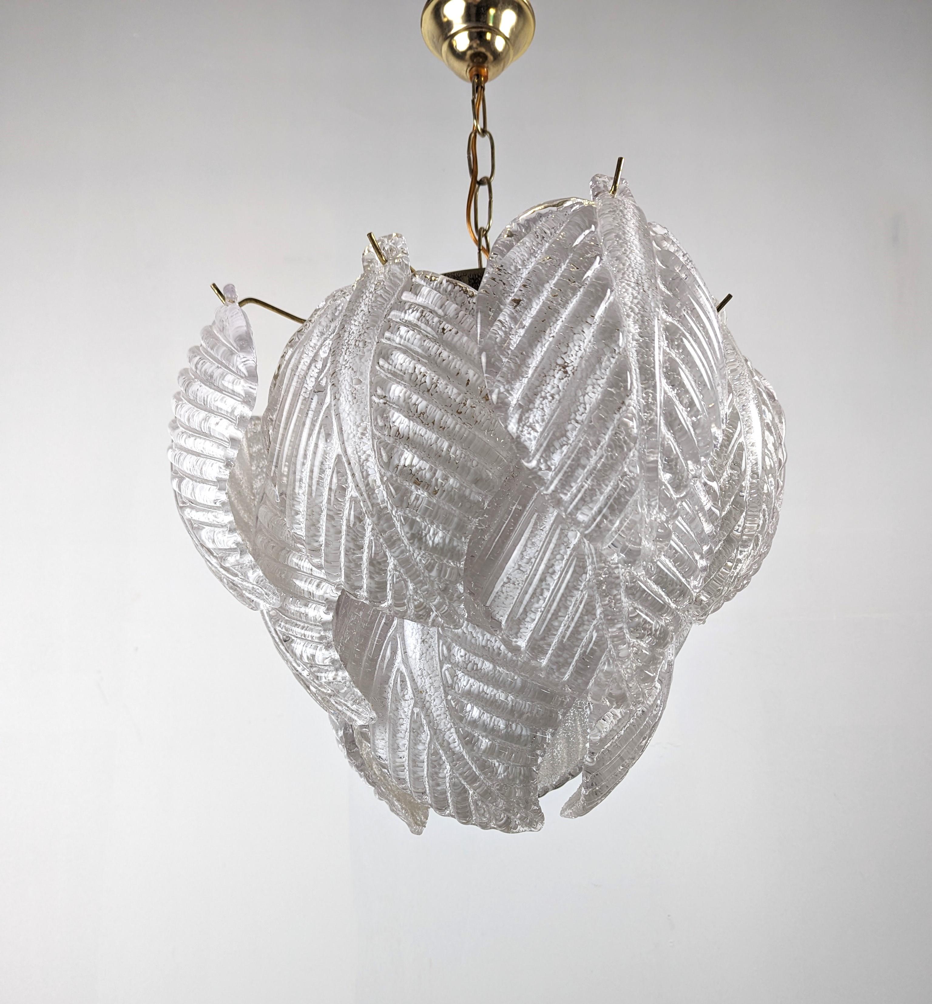 Late 20th Century Murano glass leaf lamp by Mazzega 1970s