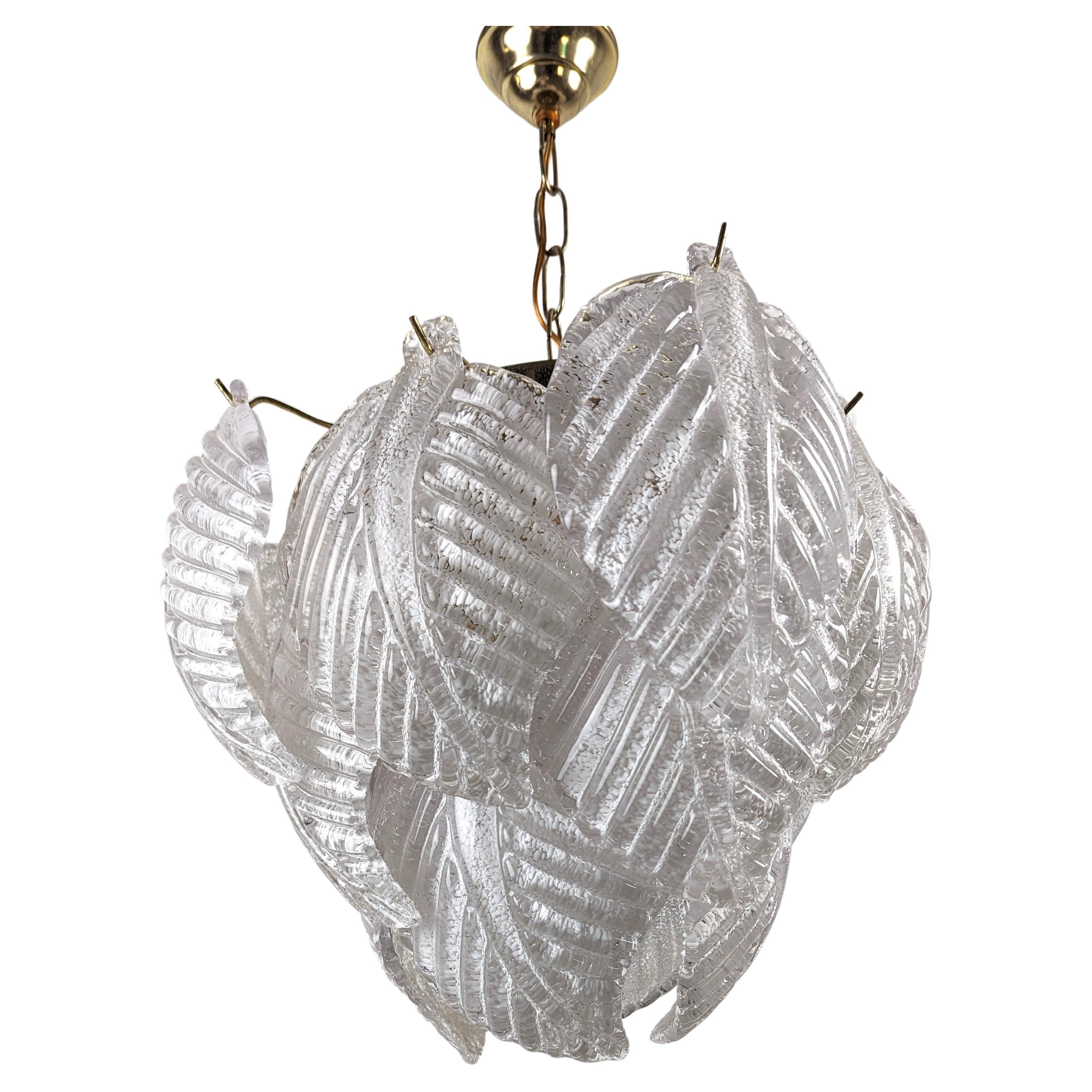 Murano glass leaf lamp by Mazzega 1970s