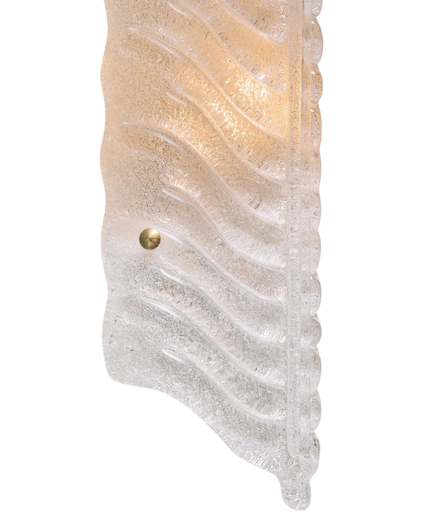 Mid-Century Modern Murano Glass Leaf Sconces For Sale
