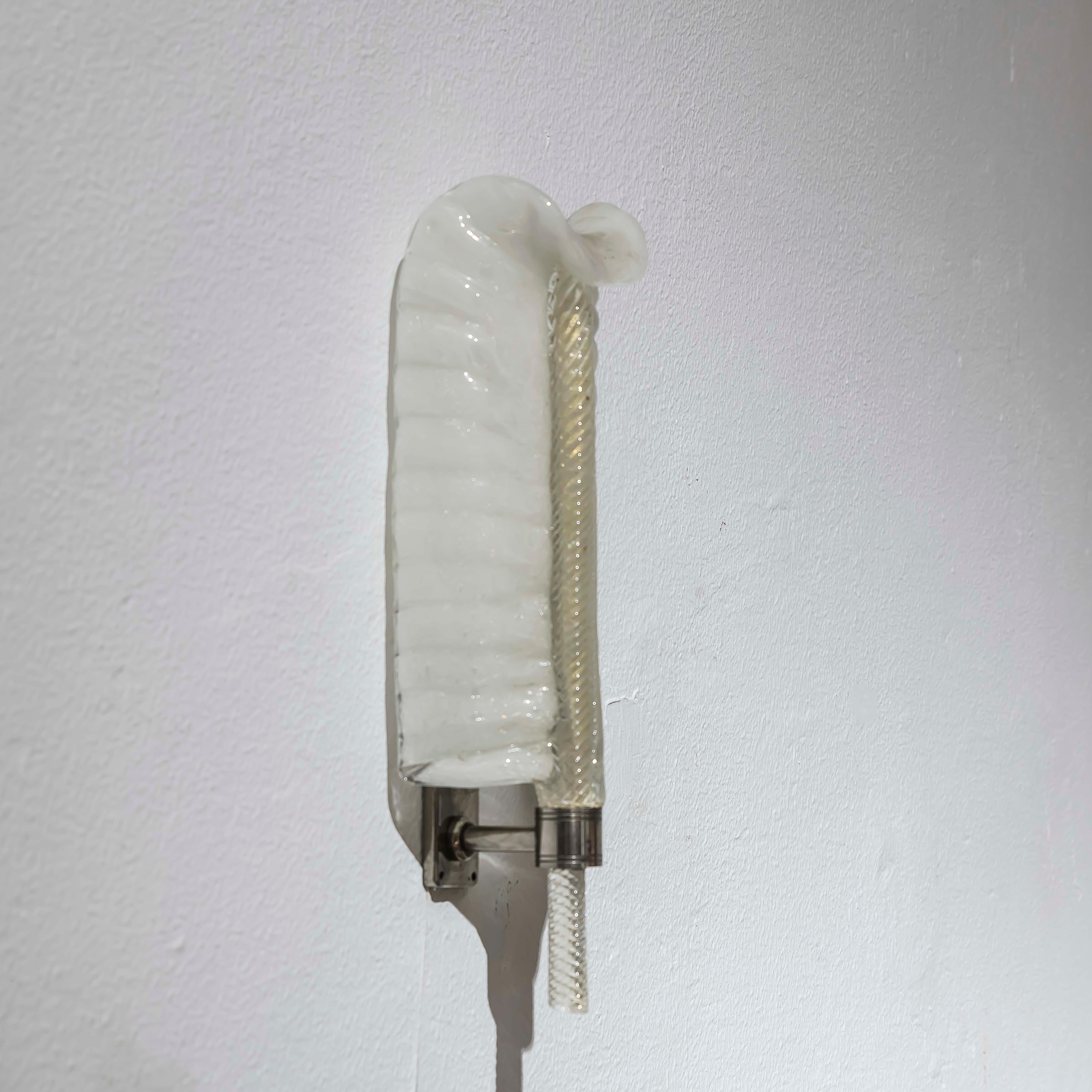 Aplique de hoja de cristal de Murano por André Arbus Años 50 Art Decó en venta