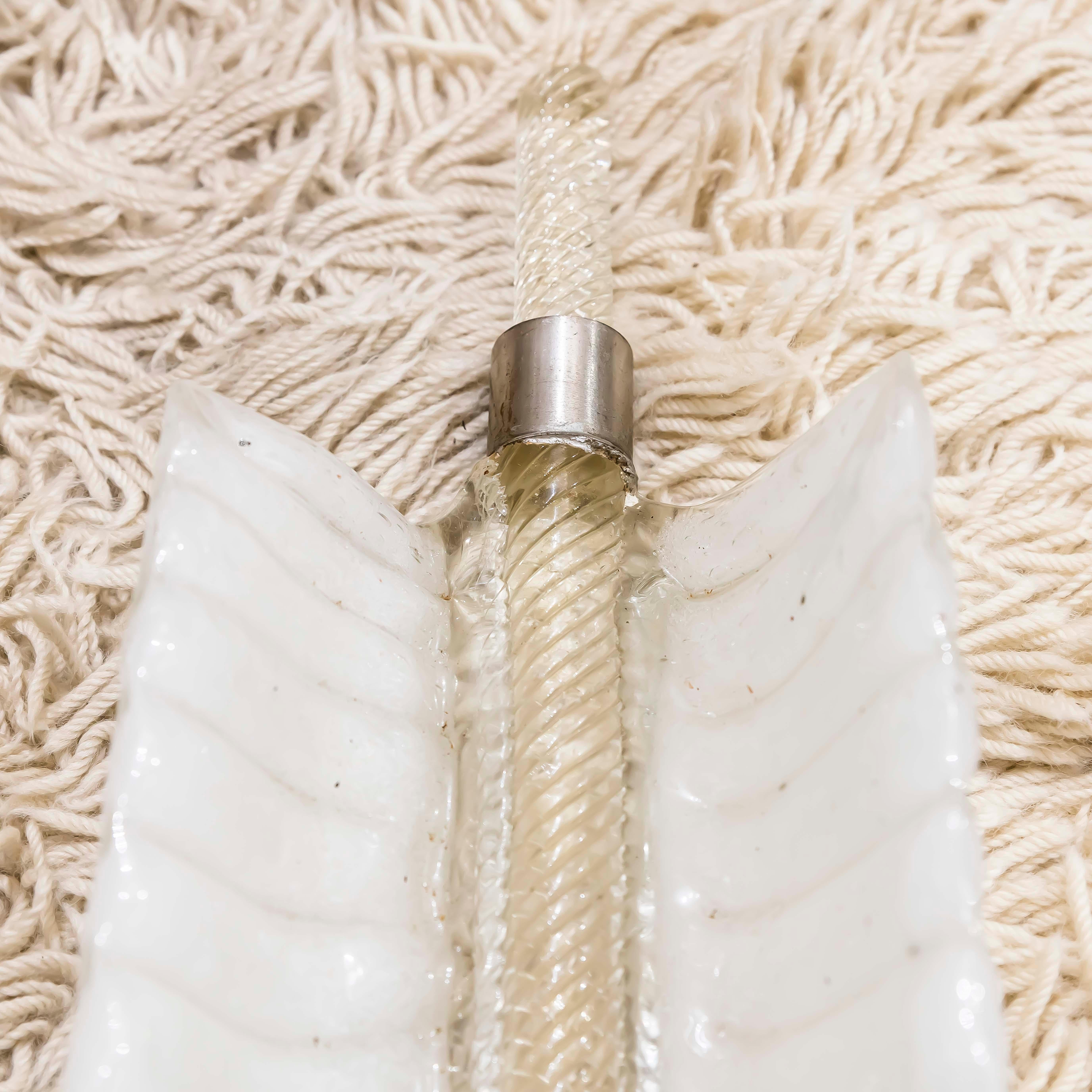 Aplique de hoja de cristal de Murano por André Arbus Años 50 Italiano en venta