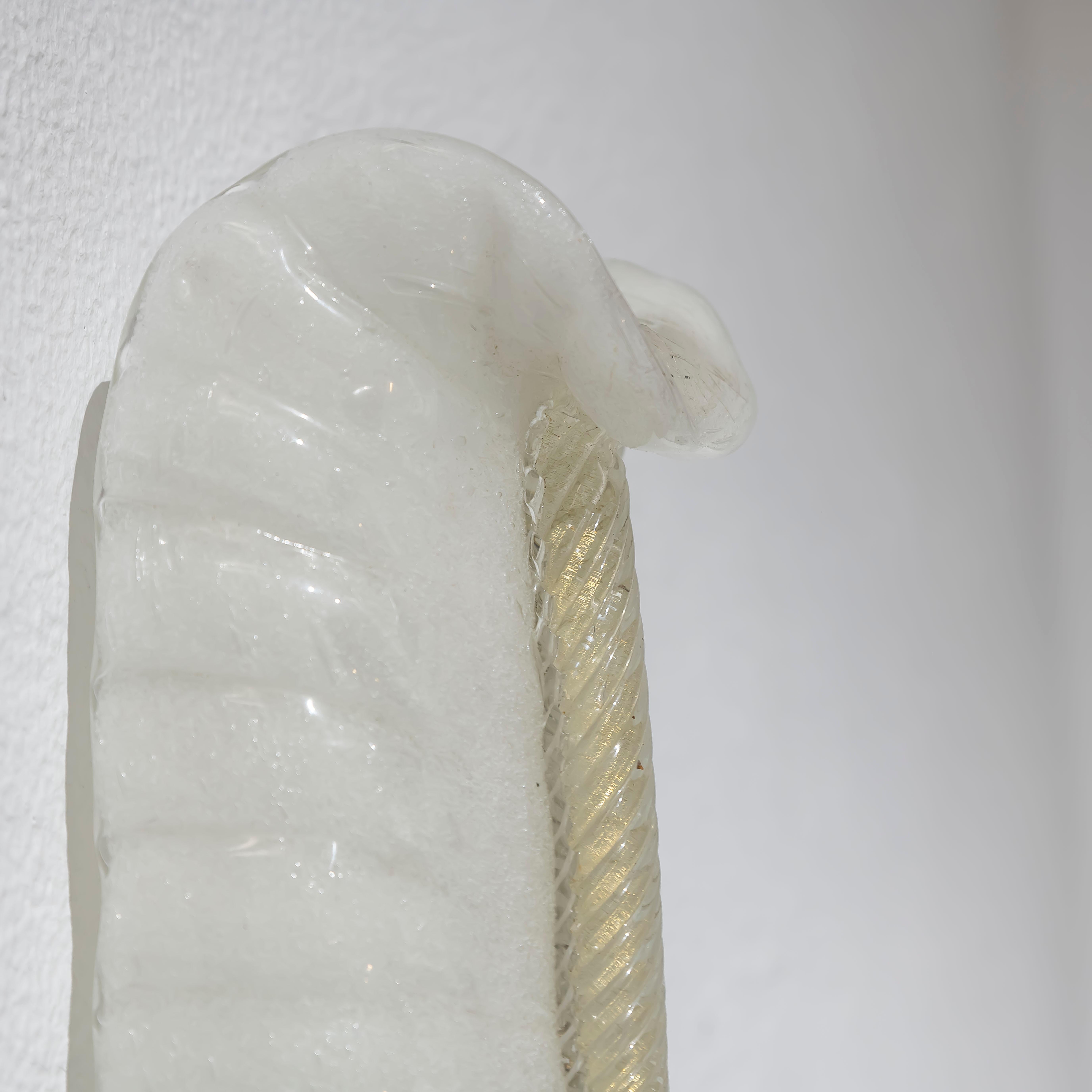 Aplique de hoja de cristal de Murano por André Arbus Años 50 en venta 2