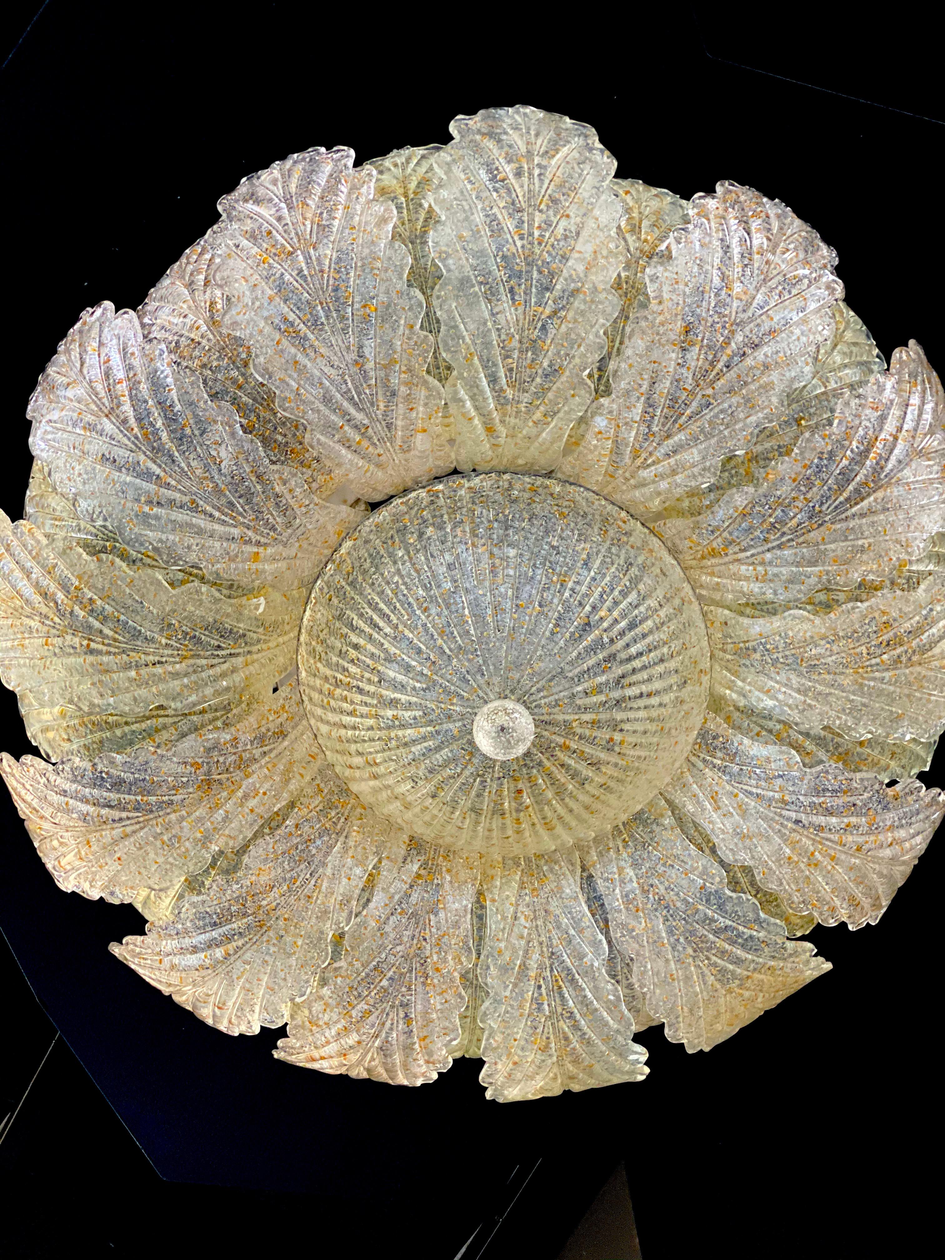 Murano Glass Leave Flush Mount oder Ceiling Lights im Zustand „Neu“ im Angebot in Rome, IT