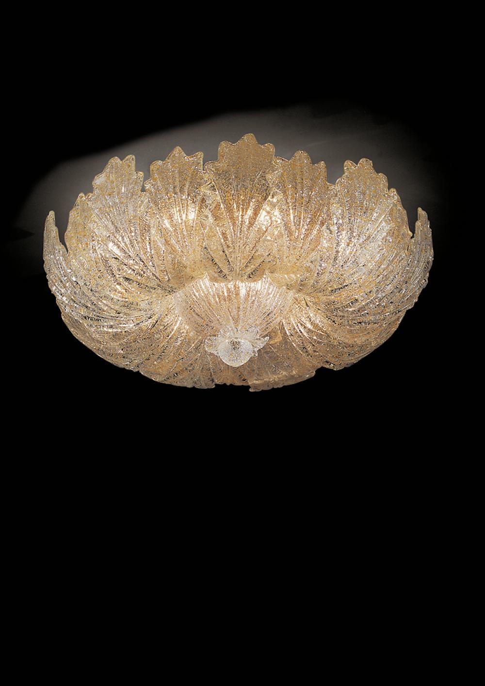 Murano Glass Leave Flush Mount oder Ceiling Lights im Angebot 1