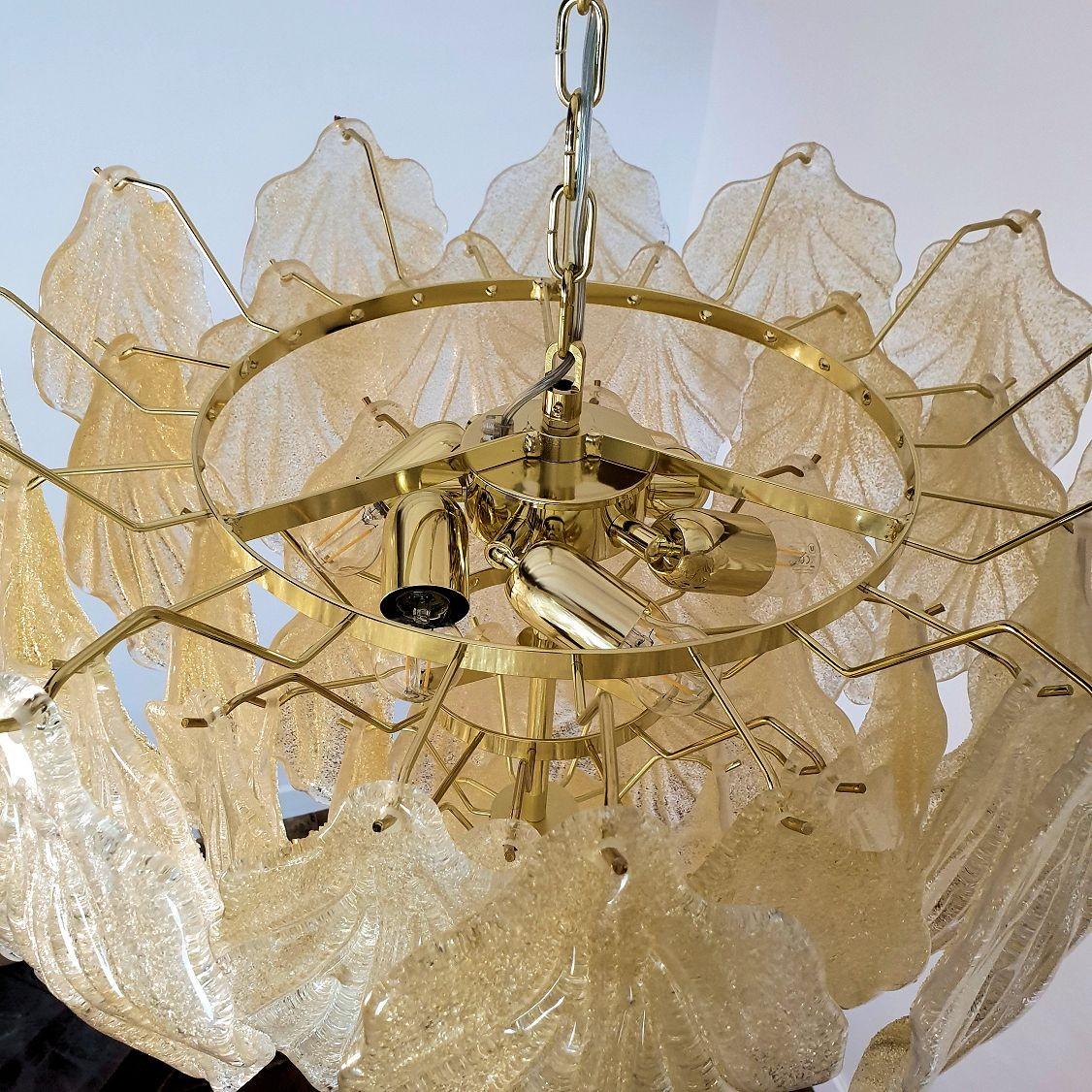 Murano glass leaves chandelier - Italy 5