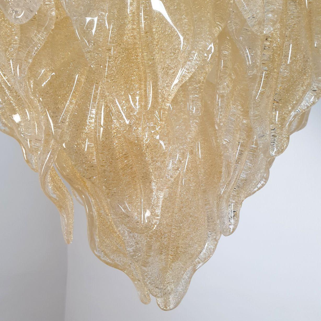 Murano glass leaves chandelier - Italy 6