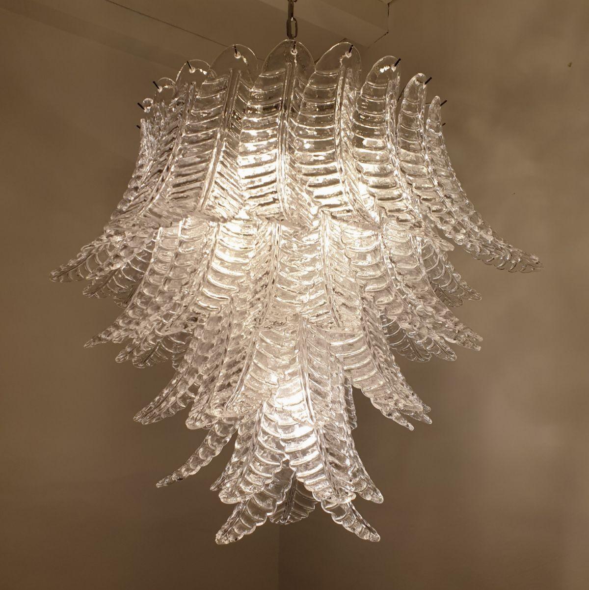Murano glass Mid-Century Chandelier, Italy In Excellent Condition For Sale In Dallas, TX