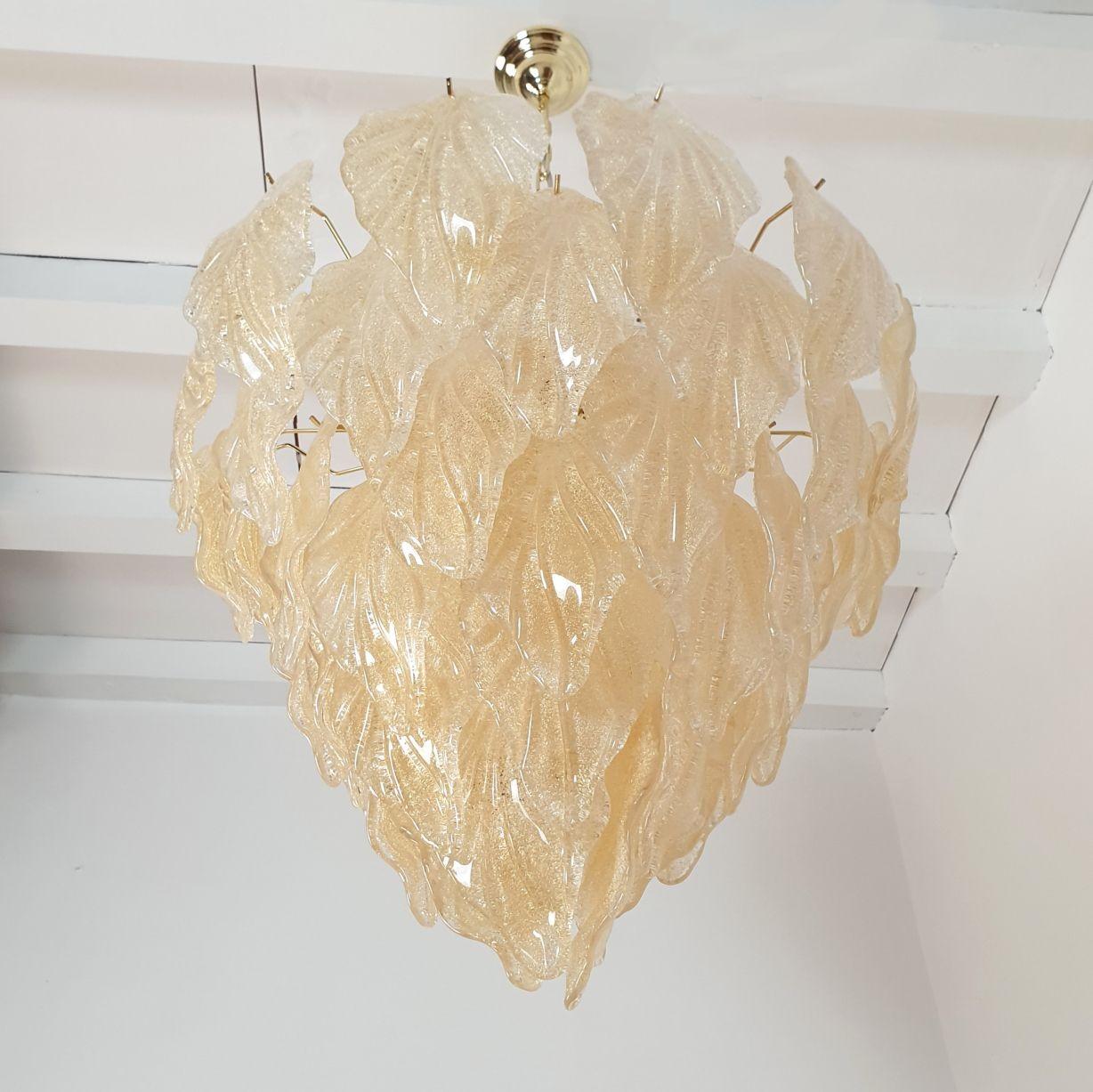 Murano glass leaves chandelier - Italy 1