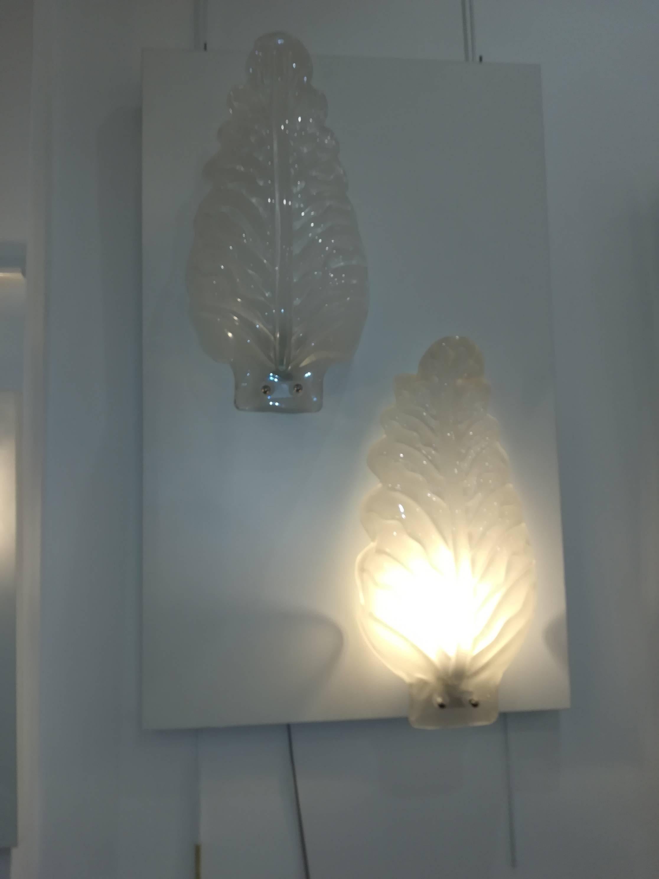 Modern Murano Glass Leaves Sconces
