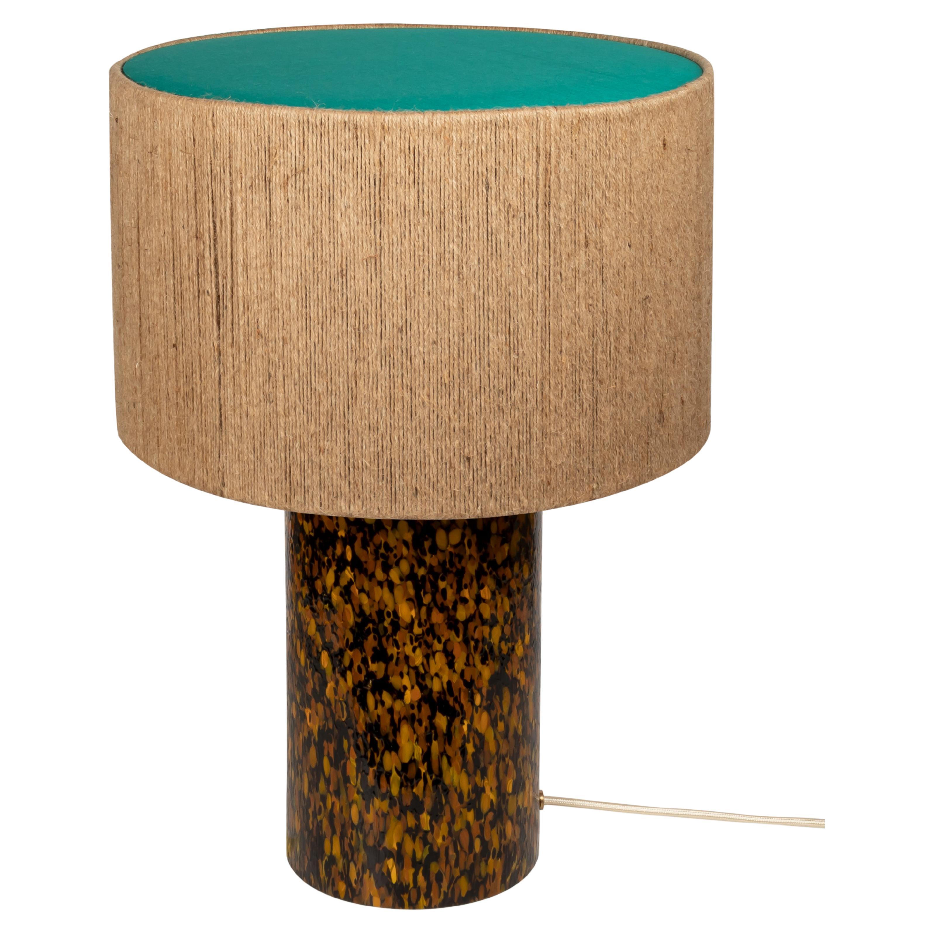 Lampe pilier Leopardo en verre de Murano avec abat-jour en corde/coton par Stories of Italy en vente