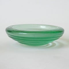 Murano Glass Light Green Bowl or Ashtray, Italy 1940s