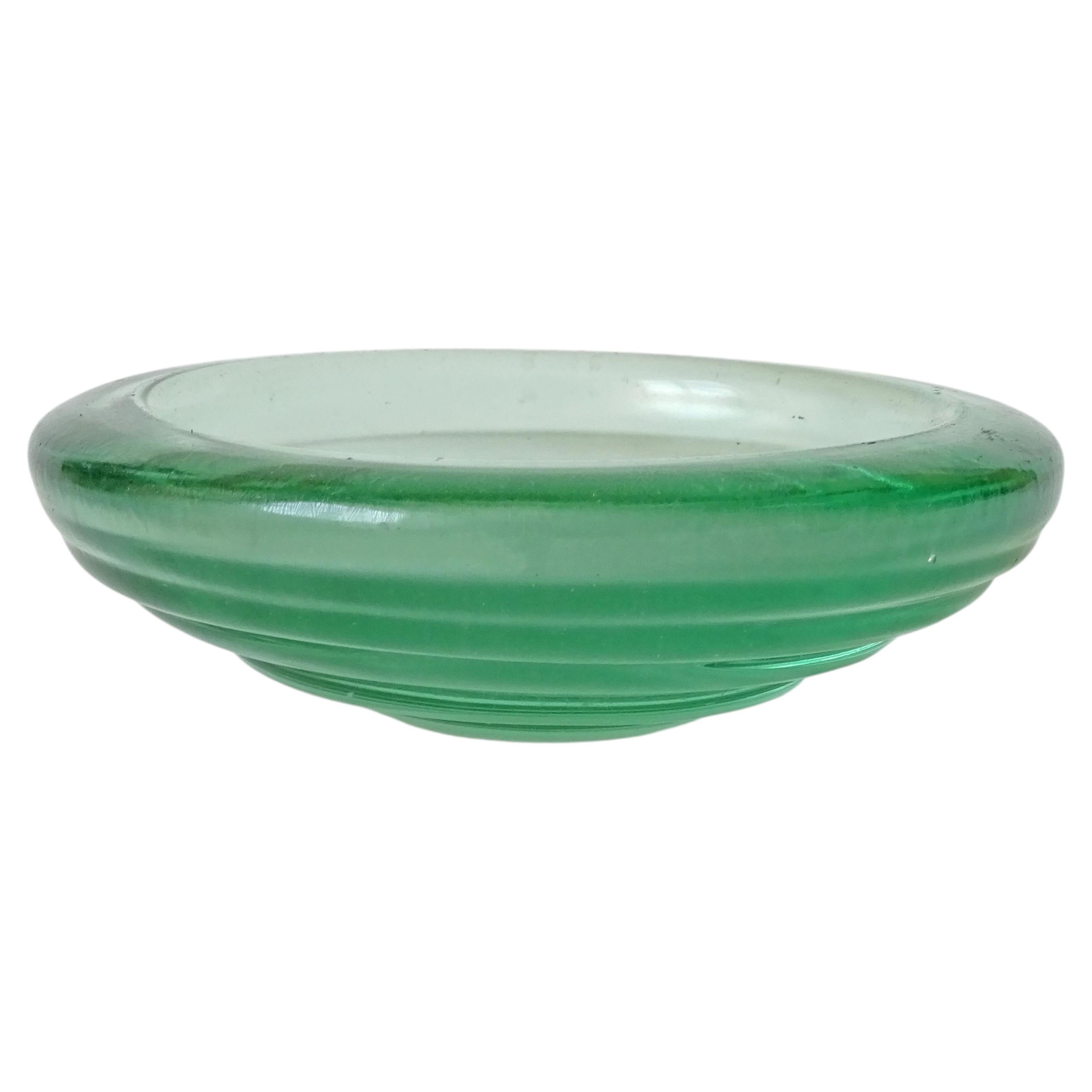 Murano Glass Light Green Bowl or Ashtray, Italy 1940s For Sale