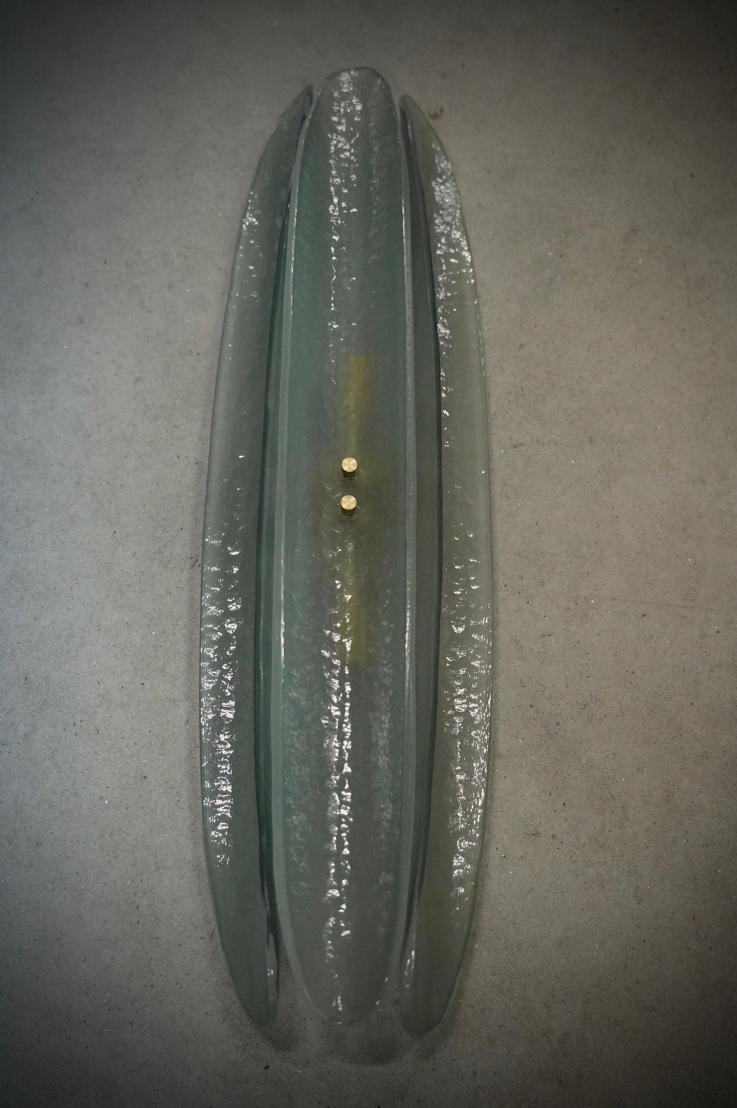 Mid-Century Modern Appliques italiennes en verre de Murano de couleur vert clair, 2000 en vente