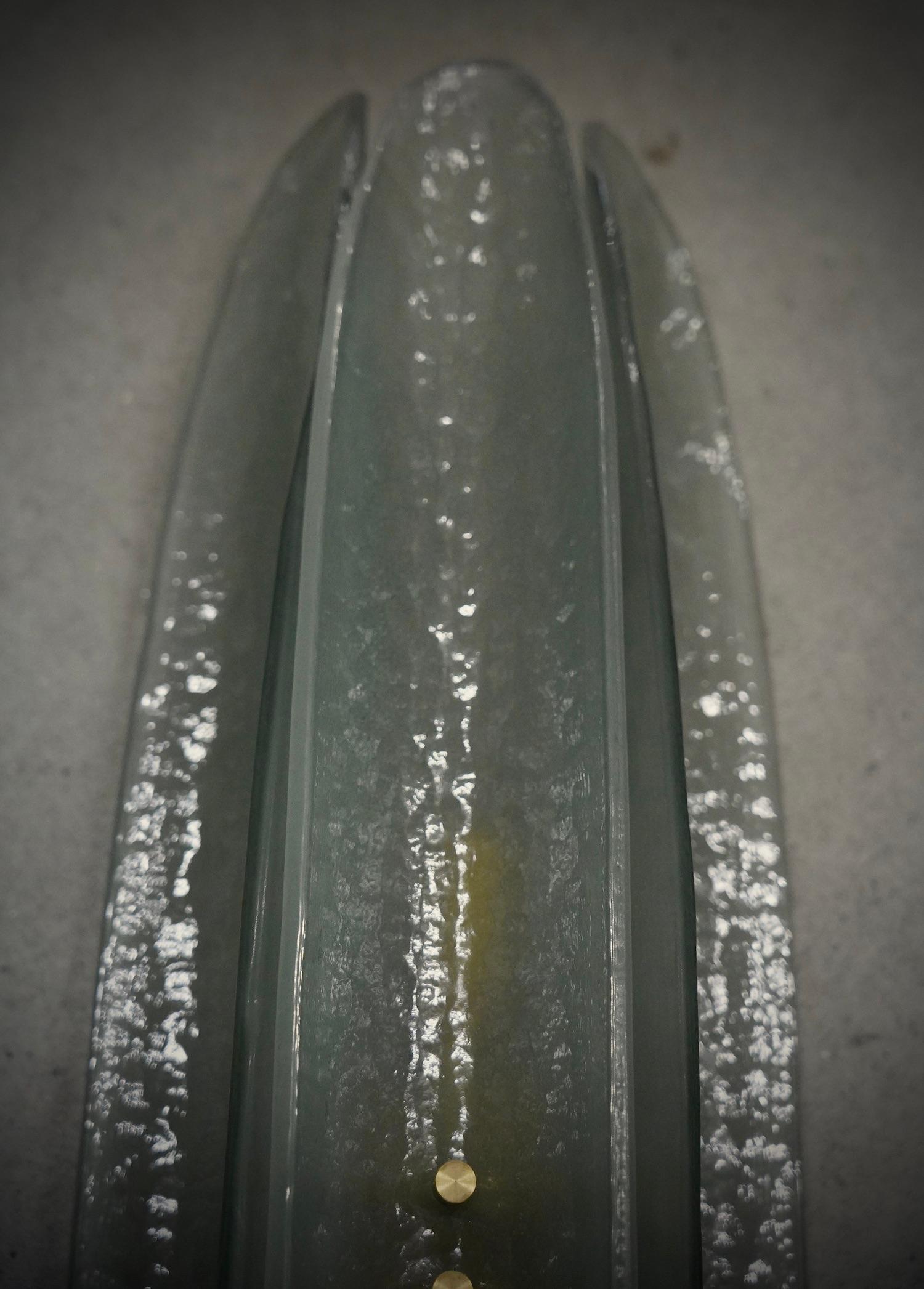 Appliques italiennes en verre de Murano de couleur vert clair, 2000 en vente 1