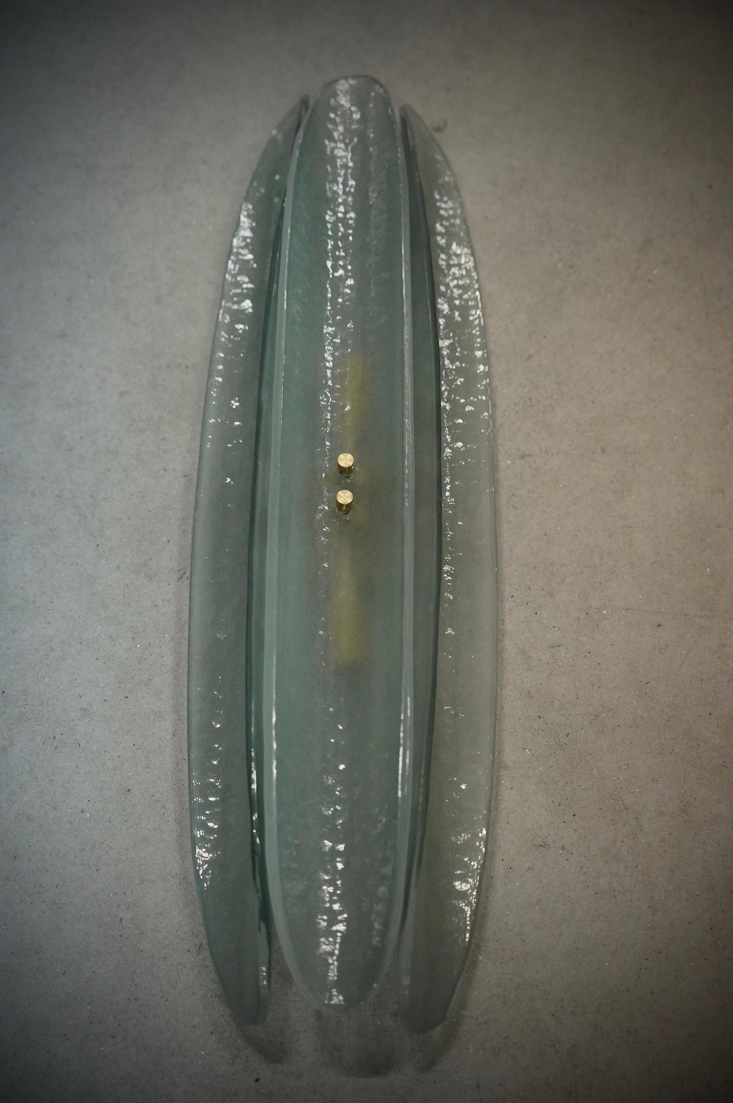 Appliques italiennes en verre de Murano de couleur vert clair, 2000 en vente 2
