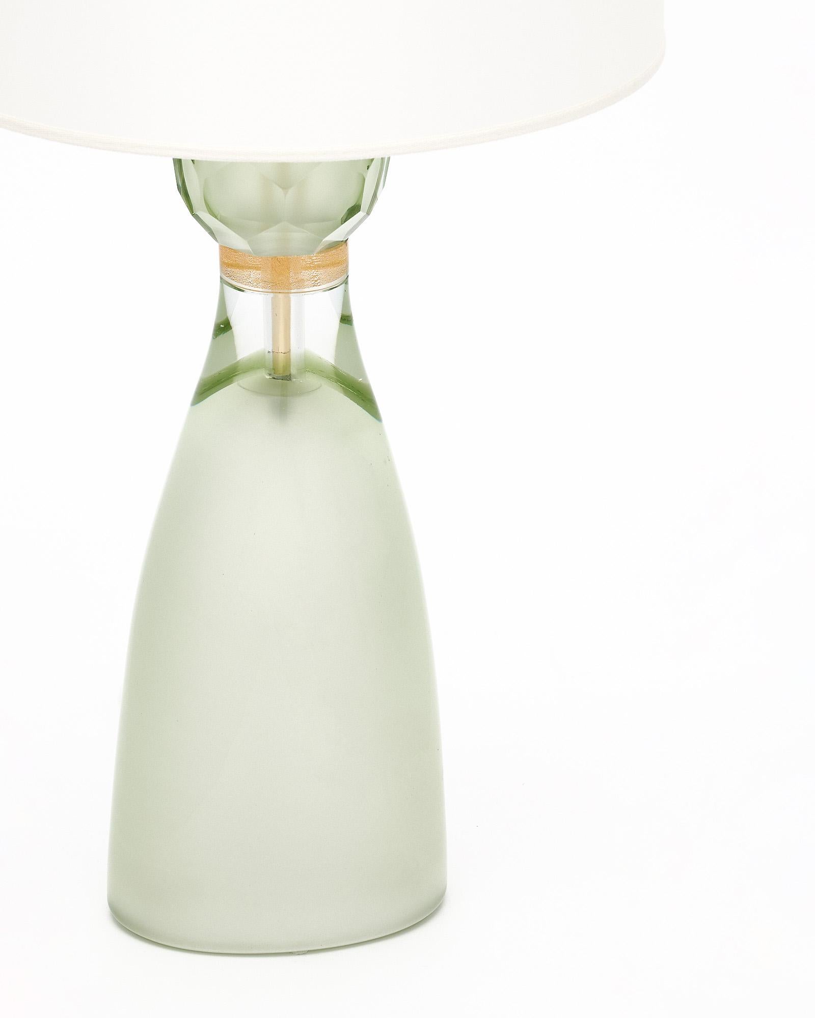Murano Glass Light Green Lamps In New Condition For Sale In Austin, TX
