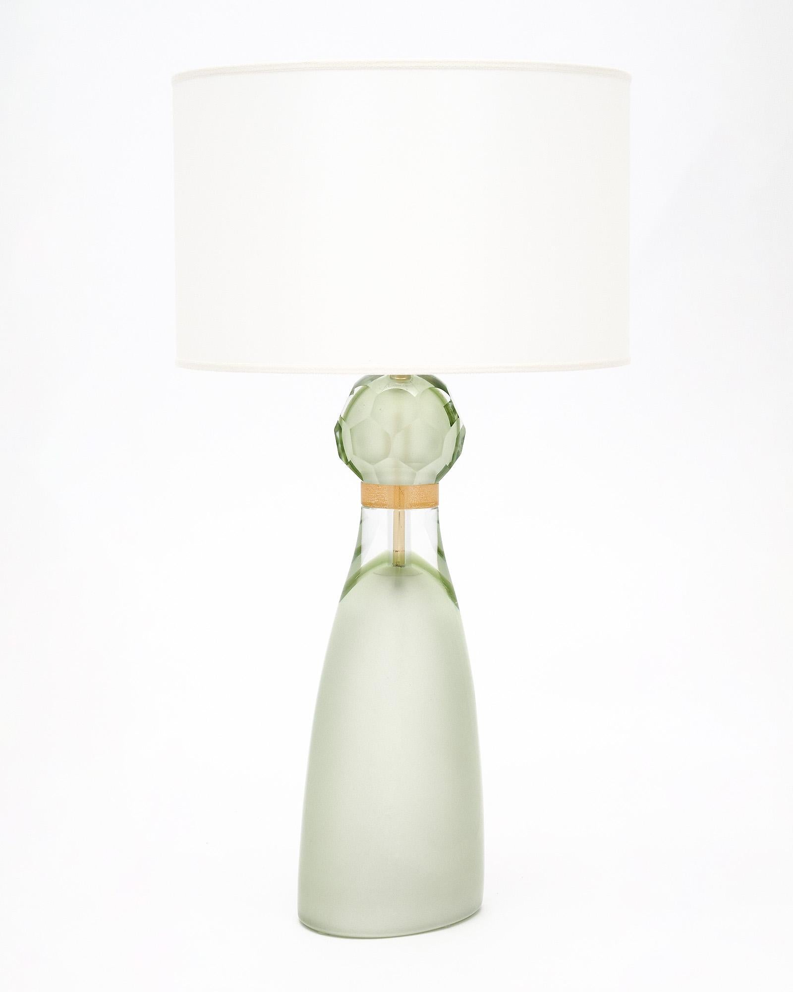 Murano Glass Light Green Lamps For Sale 1